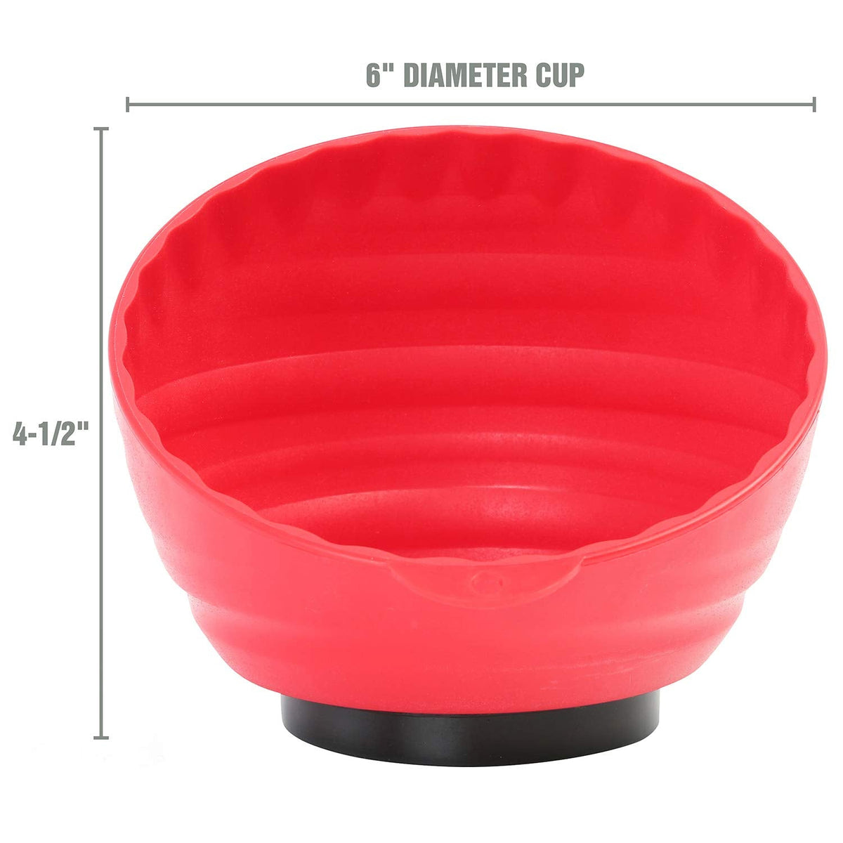 OEMTOOLS 25333 Red Magnetic Nut Cup, Curved Magnetic Parts Tray Holds Up to 5 Pounds, Attaches To Metal Surfaces, Multi-Use Nuts And Bolts Organizer Made From Durable ABS Plastic