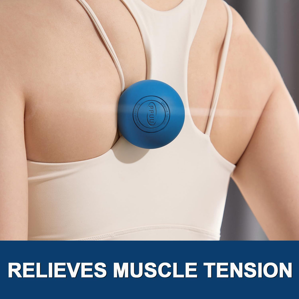 Lacrosse Ball Massage Ball for Myofascial & Trigger Point Release, Muscle Knots, Yoga Therapy – Improves Joint Mobility & Relieves Pain – Back, Neck, Chest, HIPS, Legs – 2.5-Inch Solid Blue Rubber