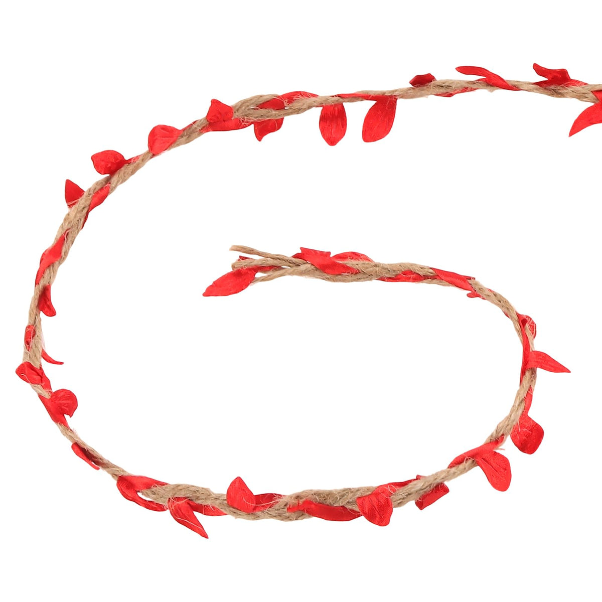 YUENPUN 328 Ft 5MM Burlap Leaf Ribbon, 10 Rolls 33 Ft Natural Jute Twine Rope, Jute Twine with Red Leaves Ply Braided Burlap Ribbon Artificial Leaves Vine Rope for Wedding, Party, Garden Decor