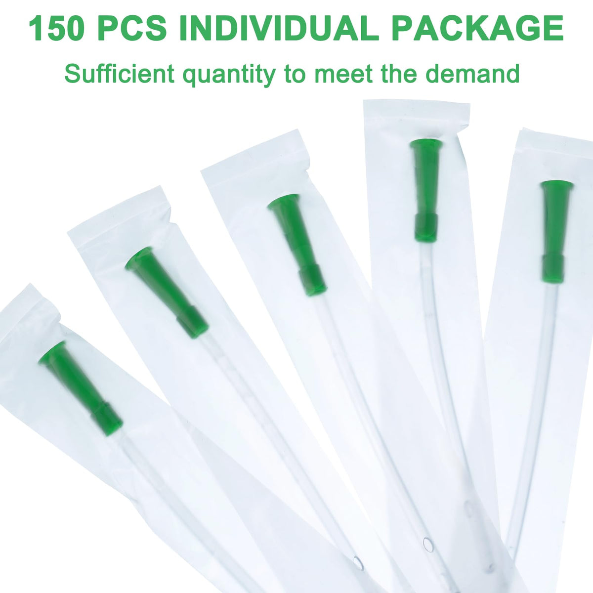 Nuanchu PVC Replacement Tubings Supplies Tubes Kit Clear Replacements Hose with Flexible Rounded End for Smooth Insert(14 FR,150 Pieces)