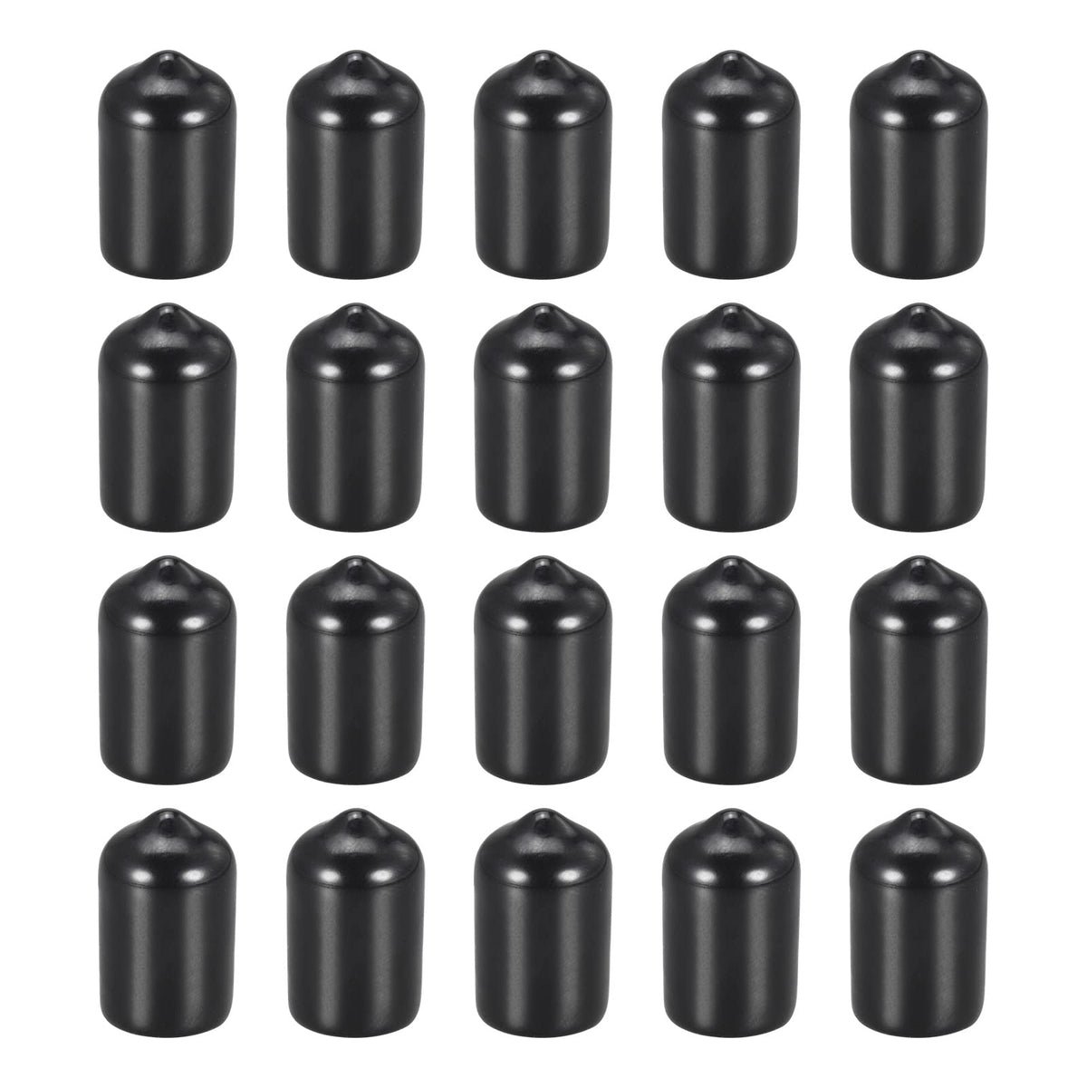DMiotech 20 Pack 3/8" ID Black Screw Thread Protectors Rubber End Caps Bolt Covers for Screw Bolt Furniture Pipe