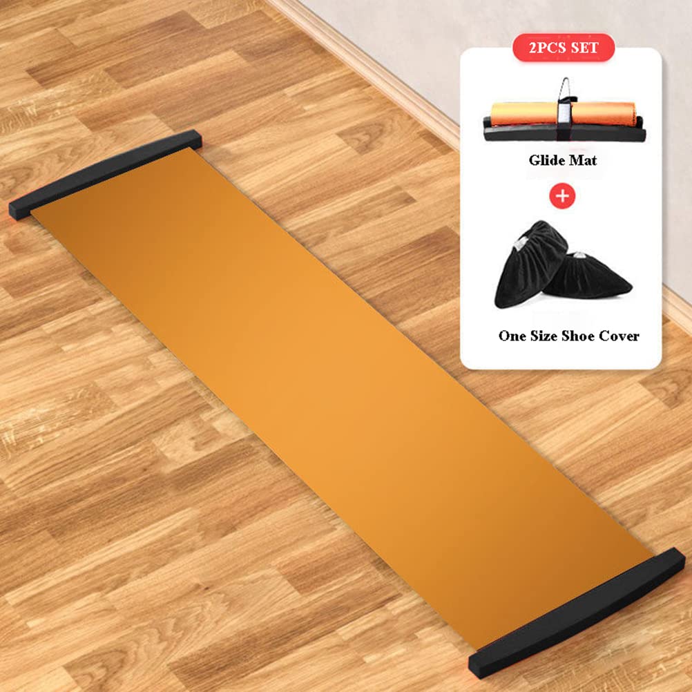 shenruifa Slide Board with Shoe Cover Slimming Exercise Guide Slide Mat for Leg Pot Training Fitness Athletic Training (200 * 50cm)