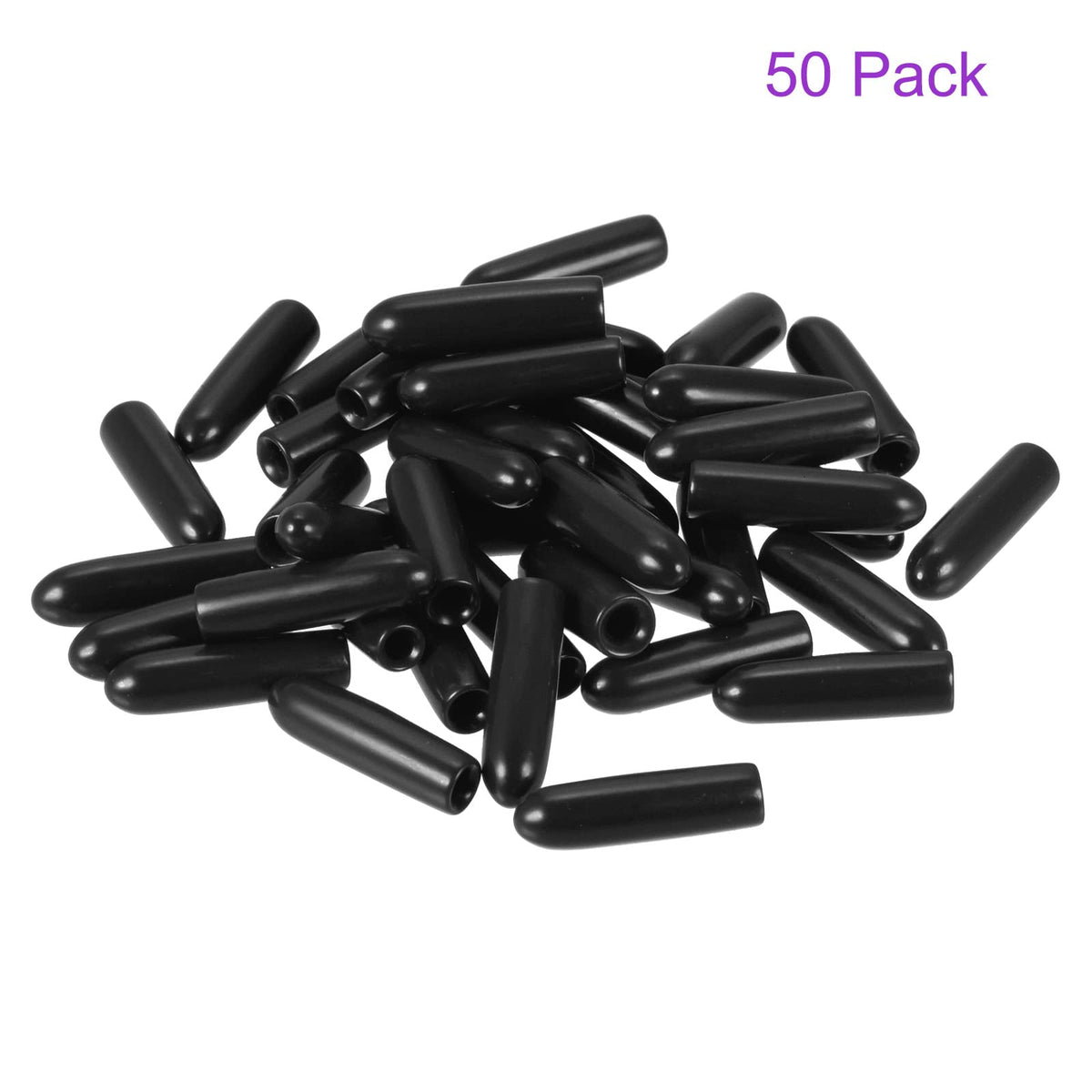 DMiotech 50 Pack 3/32" ID Black Screw Thread Protectors Rubber End Caps Bolt Covers for Screw Bolt Furniture Pipe