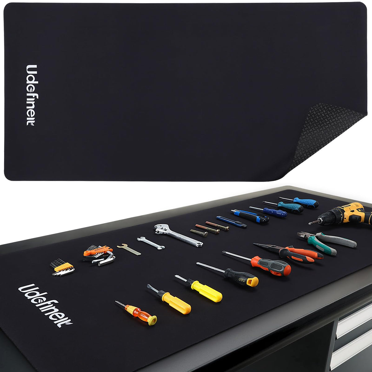Workbench Mat 48"x24", 0.16"(4mm) Thick Tool Mat, Tear-Resistant & Scratch-Resistant Work Pad with Silicone Strip Anti-Slip Base, Large Worktable Protector Pad for Woodworking/Crafting/Tool Protection