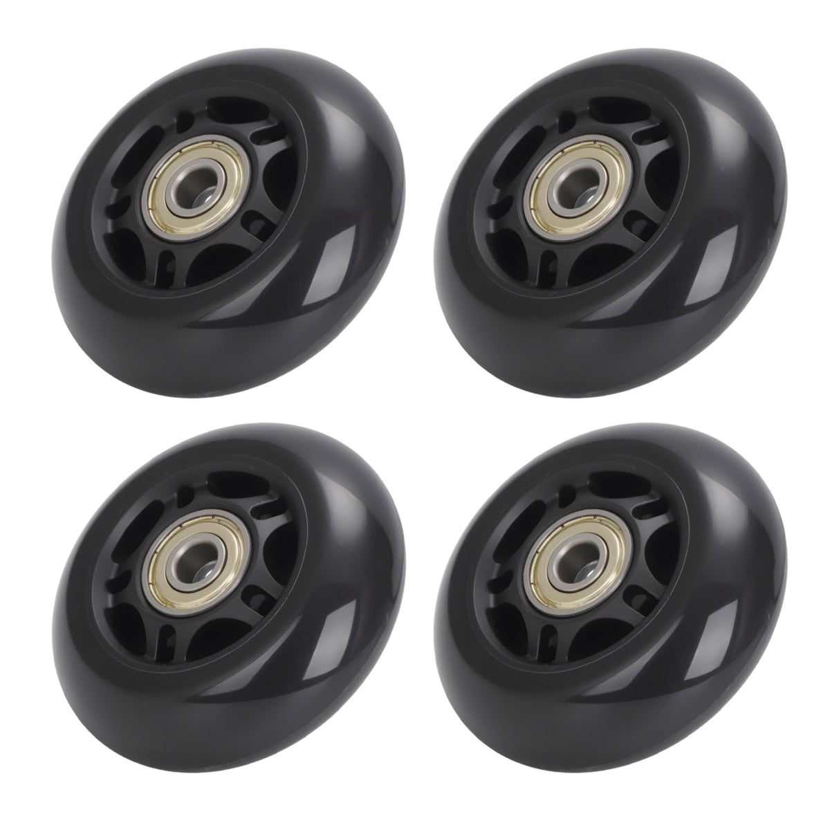 4PCS Silent Pilates Reformer Wheels PU Rollers Easy Installation, Black