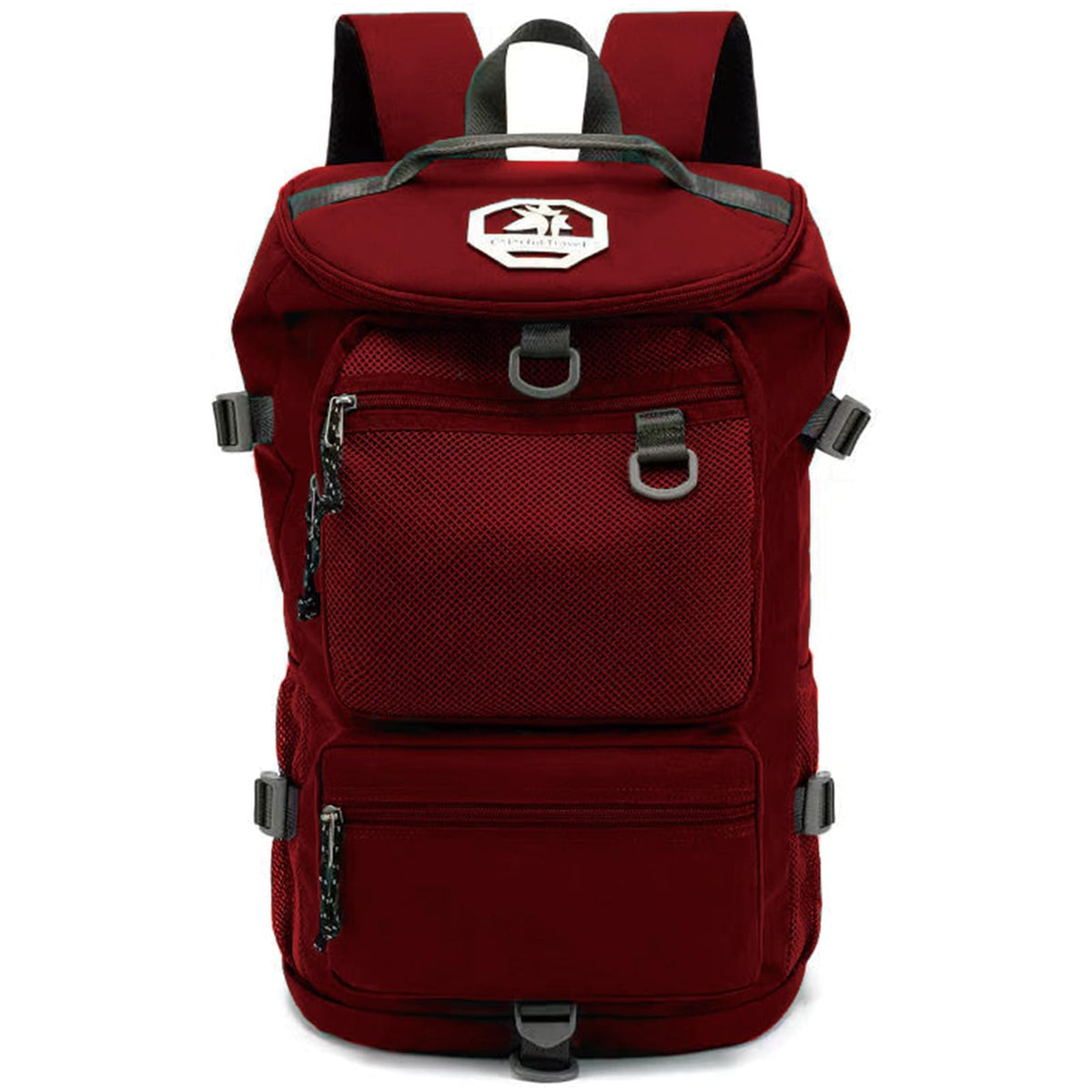 JYColofex gym duffel bag backpack, Solid color wrestling bag,with shoe compartment, 4 kinds of back method waterproof travel sports walking laptop Lightweight (B-Magenta Red)