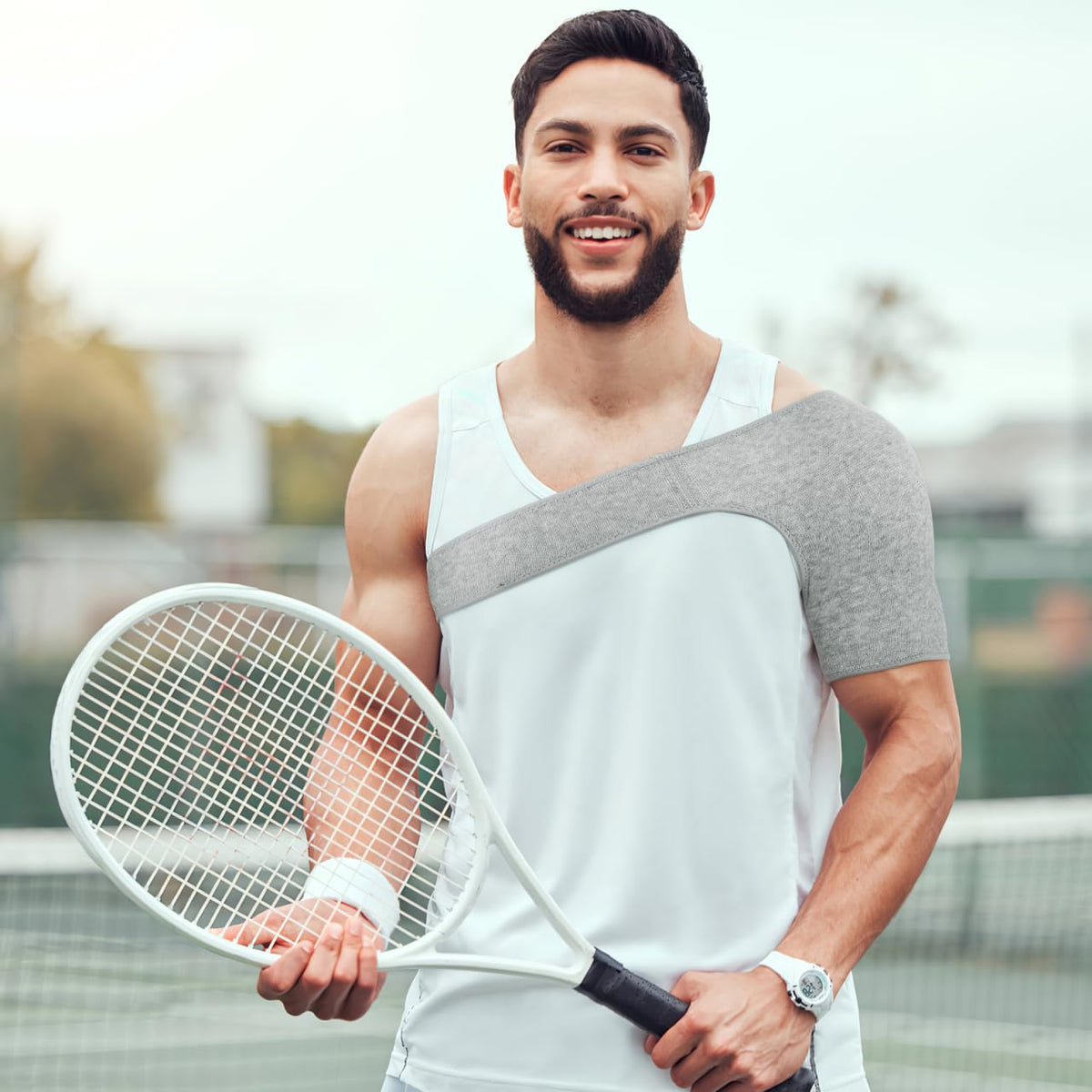 Ipetboom Shoulder Brace: Rotator Cuff Support Brace Wrap for Men and Women - Shoulder Compression Sleeve for Preventing Strains and Dislocation, M