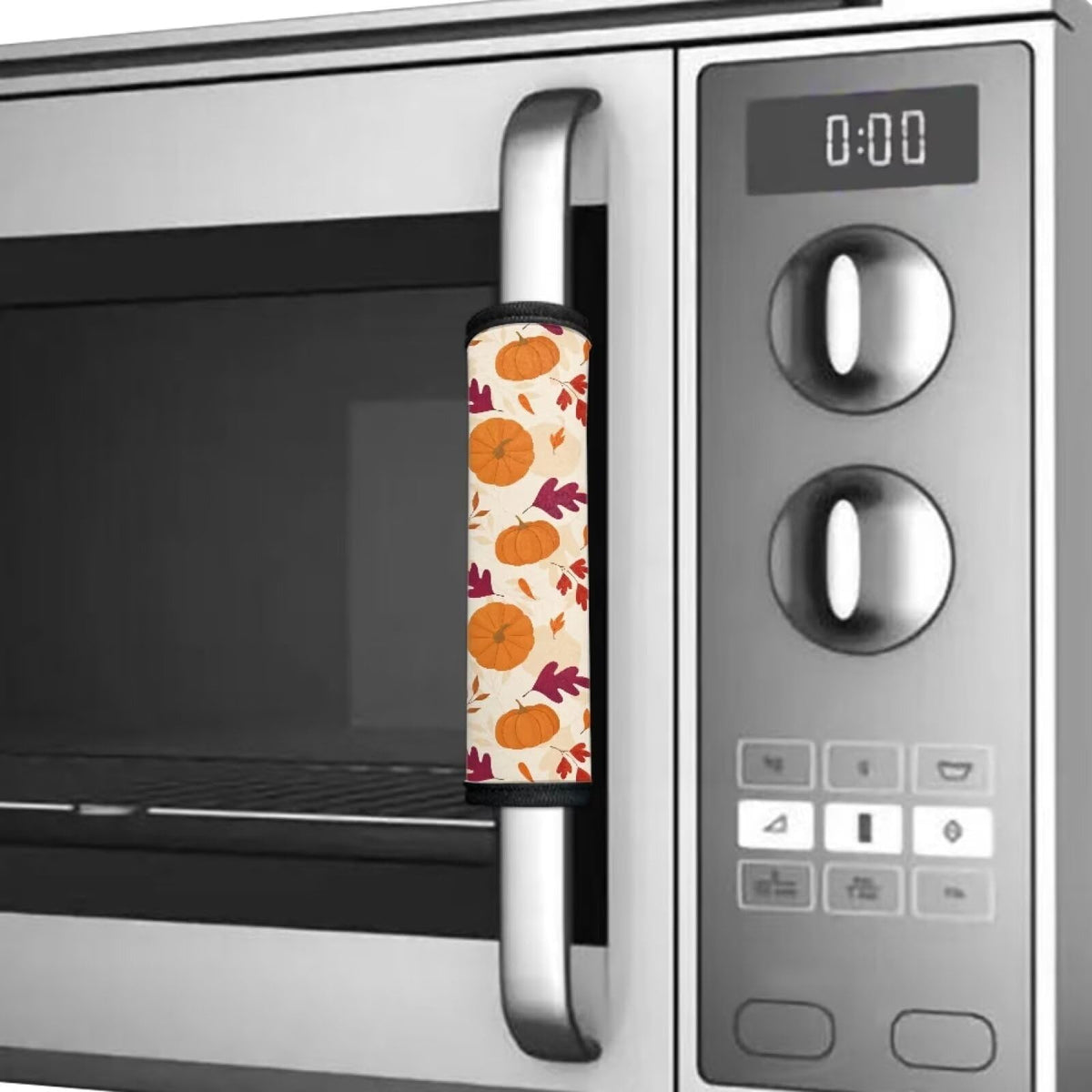 HUISEFOR Fridge Handle Cover Microwave Handle Cover 4Pcs, Pumpkin Print Thanksgiving Indoor Kitchen Decorations Non-Slip Anti-Scratch Handle Protector for Oven Dishwasher Cabinet