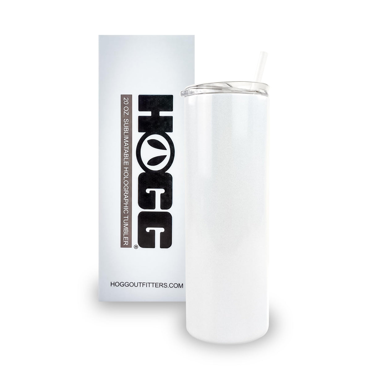 Hogg 20 oz Sublimation Tumblers Holographic (24 Units) - Shimmer Coating, Sublimation Blanks, Bulk Tumblers with Lids and Straws, 20oz Skinny, Blank Cups
