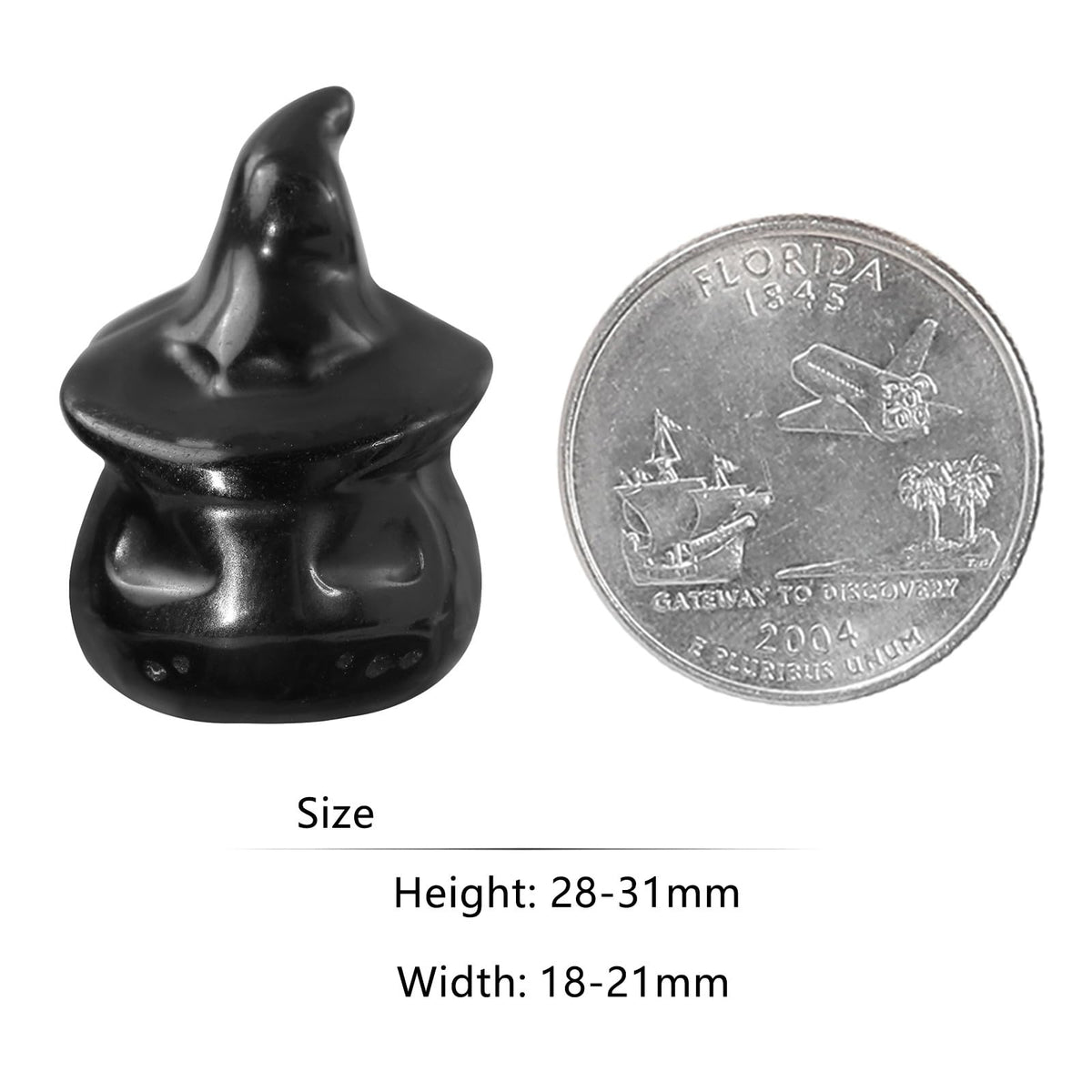 Nupuyai Pack of 2 Carved Ghost Pocket Statue Pumpkin Head Crystal Ghost Sculpture Figurine Halloween Decor for Home Office Tabletop, Black Obsidian