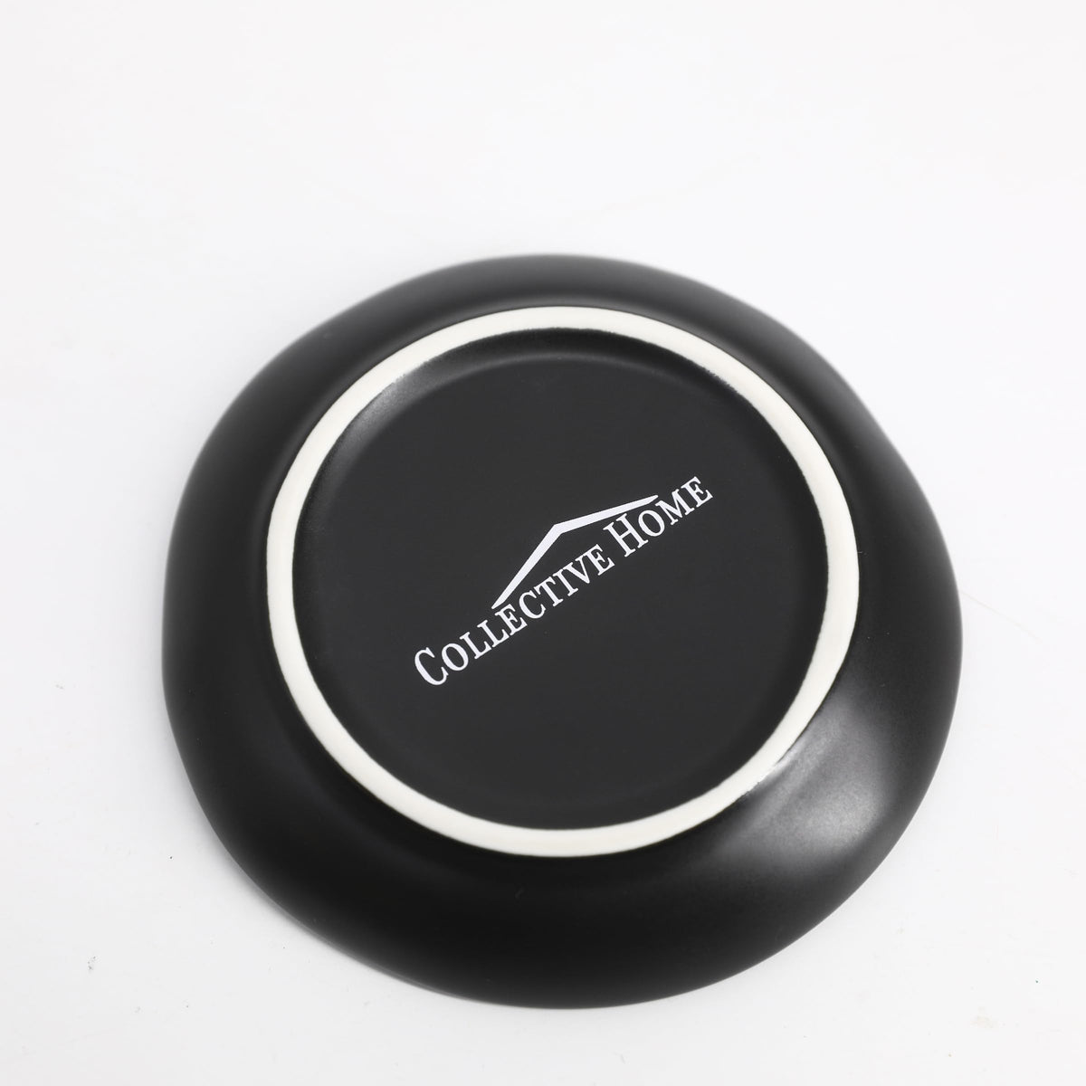 COLLECTIVE HOME - Ceramic Jewelry Tray, Decorative Trinket Dish for Rings Earrings Necklaces Bracelet Watch Keys, Birthday Mother's Day Christmas Gift for Women, 4.75", Black Surface (a)