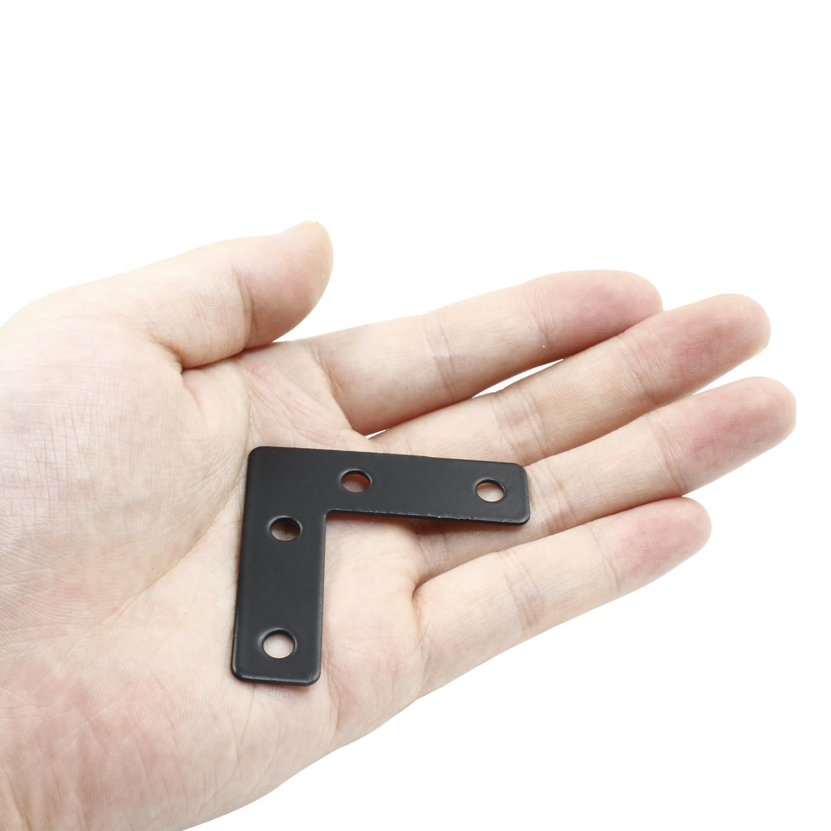 Hordion 10Pcs 2 x 2 Inch L Bracket Corner Brace (50 X 50mm), Iron Flat Corner Bracket Heavy Duty, Metal L Shaped Bracket Support Brace, Right Angle Bracket Repair Plates with Screws