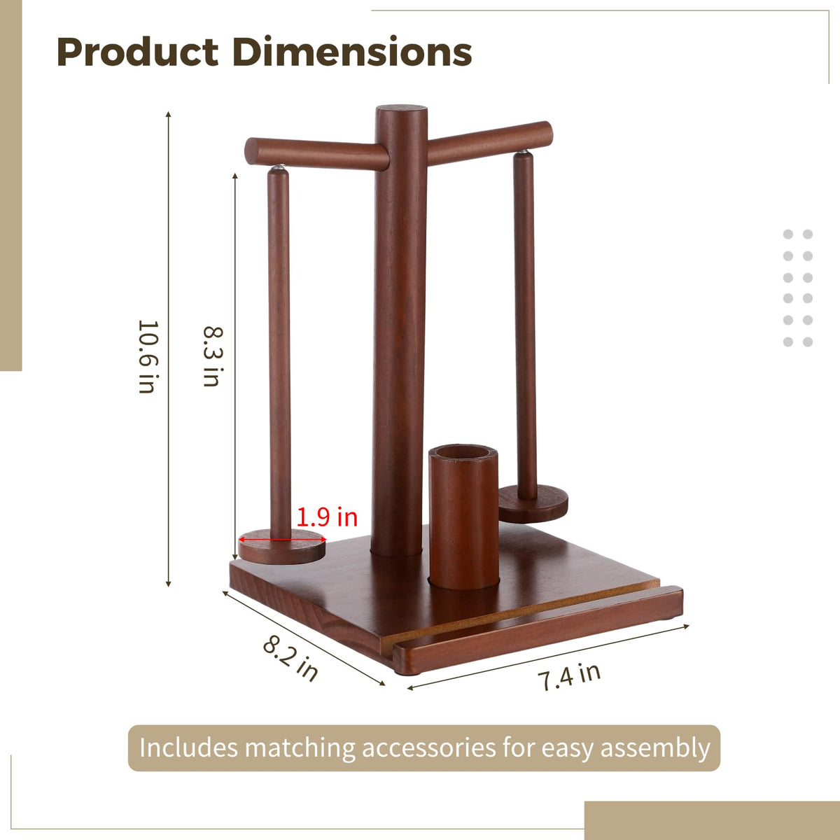 Wooden Yarn Holder for Crocheting and Knitting, Upgraded Metal-gripping Rotating Yarn Winder Ball Spinner with Spindles & Hook Storage for Knitting, Ideal Present for Crochet Accessories Tools