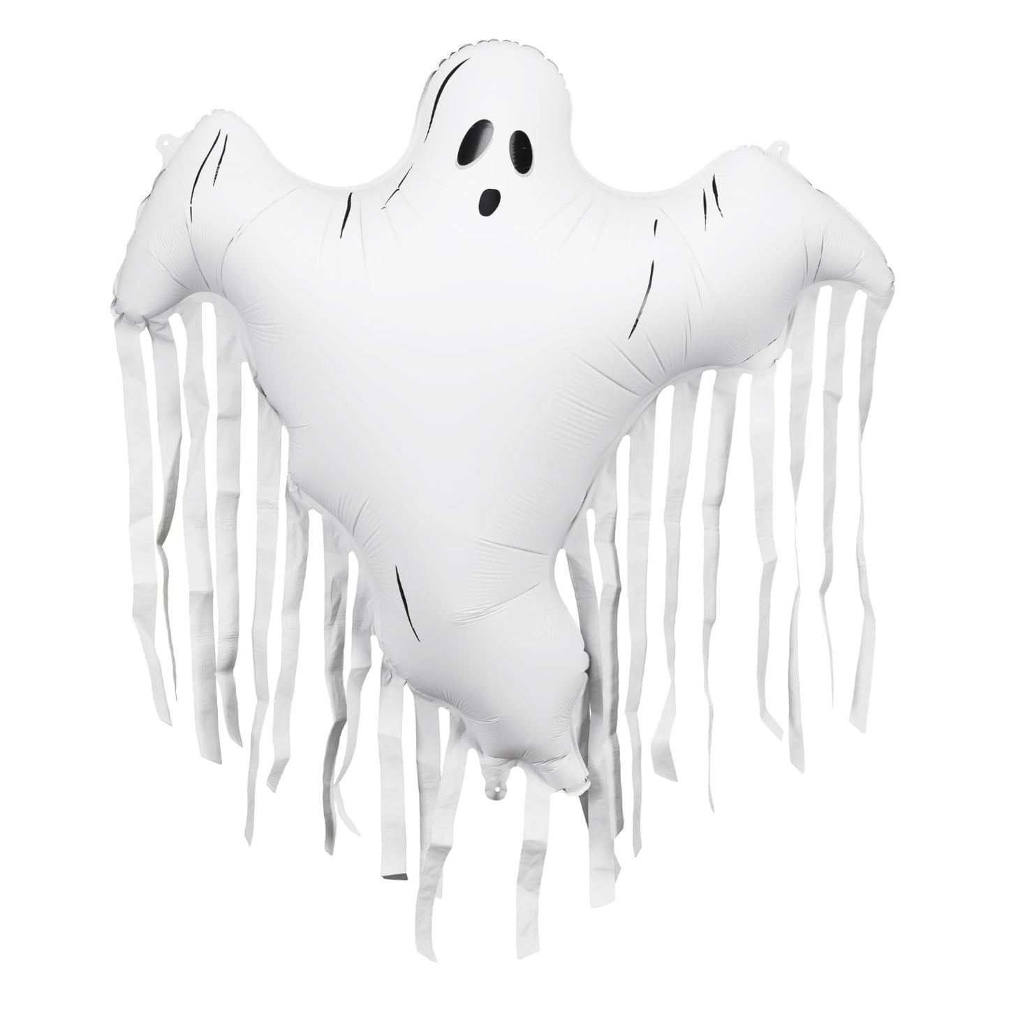 Large Ghost Balloons PartyDeco 36.6 x 33.8 Inch Large White Ghost Foil Balloon with Tassels Spooky Birthday Decoration