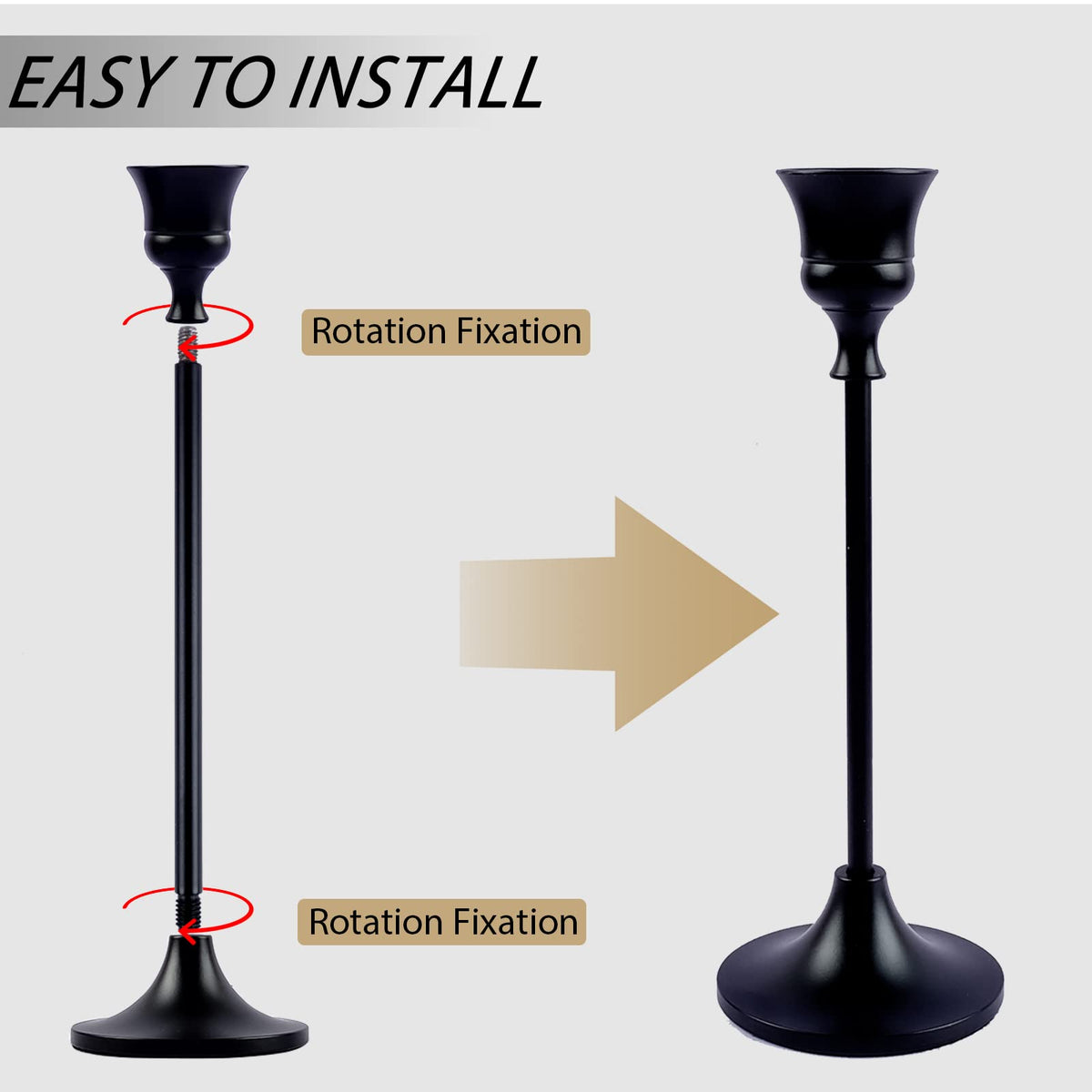 Candlestick Holders,Taper Candle Holder for Candlesticks Black Candelabra Candle Holders Vintage Candle Stick Candle Holder for Fireplace Party Dining Home