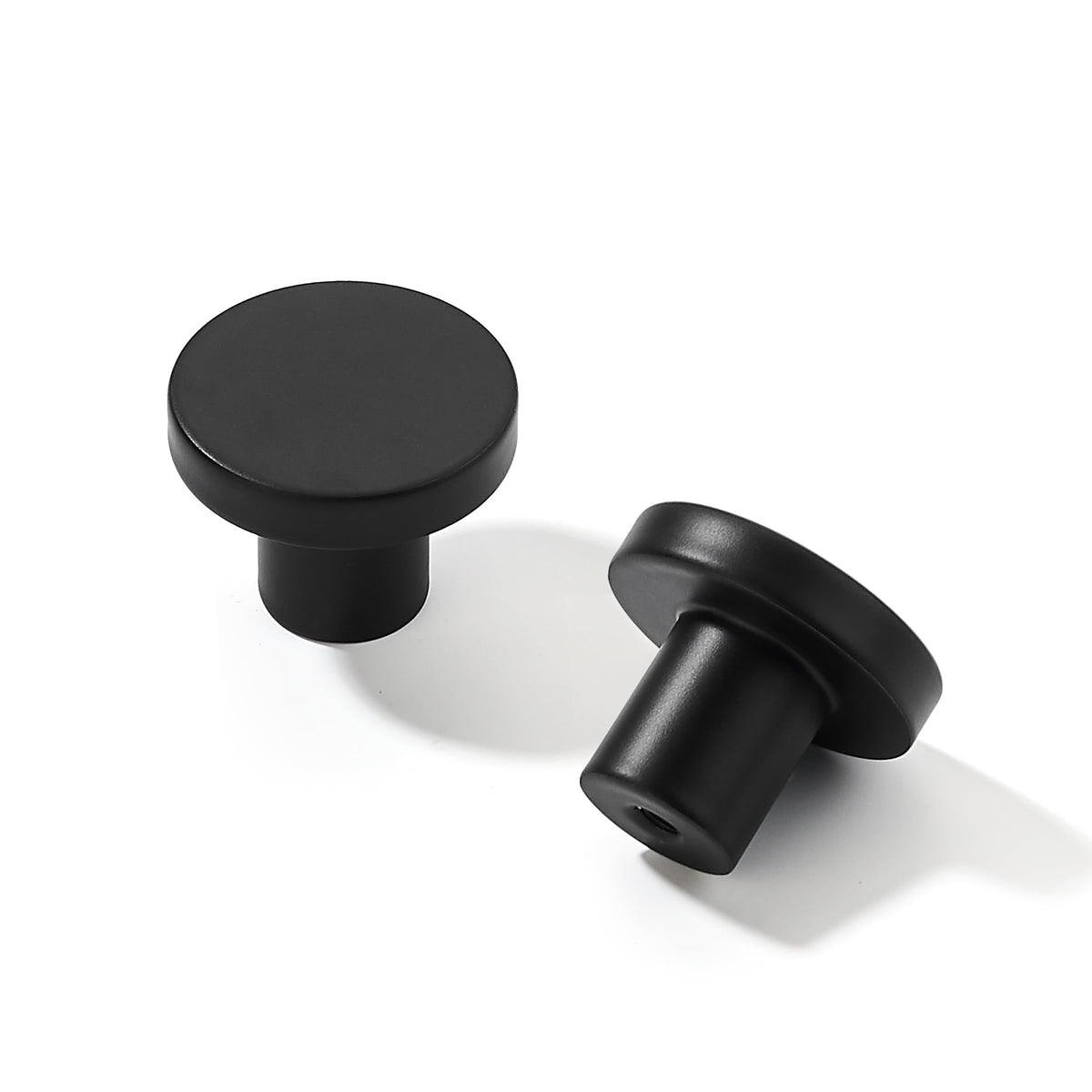 khtumeware 30 Pack Cabinet Knobs Black Kitchen Cabinet Knobs Round Dresser Drawer Knobs Matte Black Drawer Pulls Closet Door Knobs 1-1/5 Inch