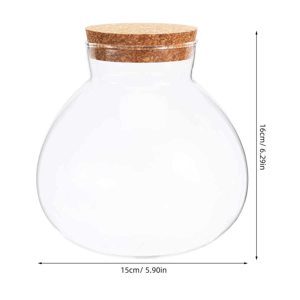 NUOBESTY Glass Terrarium Jar with Cork Lid, 6x6.3 Inch Closed Terrarium for Succulent Moss and Fern, DIY Miniature Desktop Garden for Home & Office Decor (No Plants)
