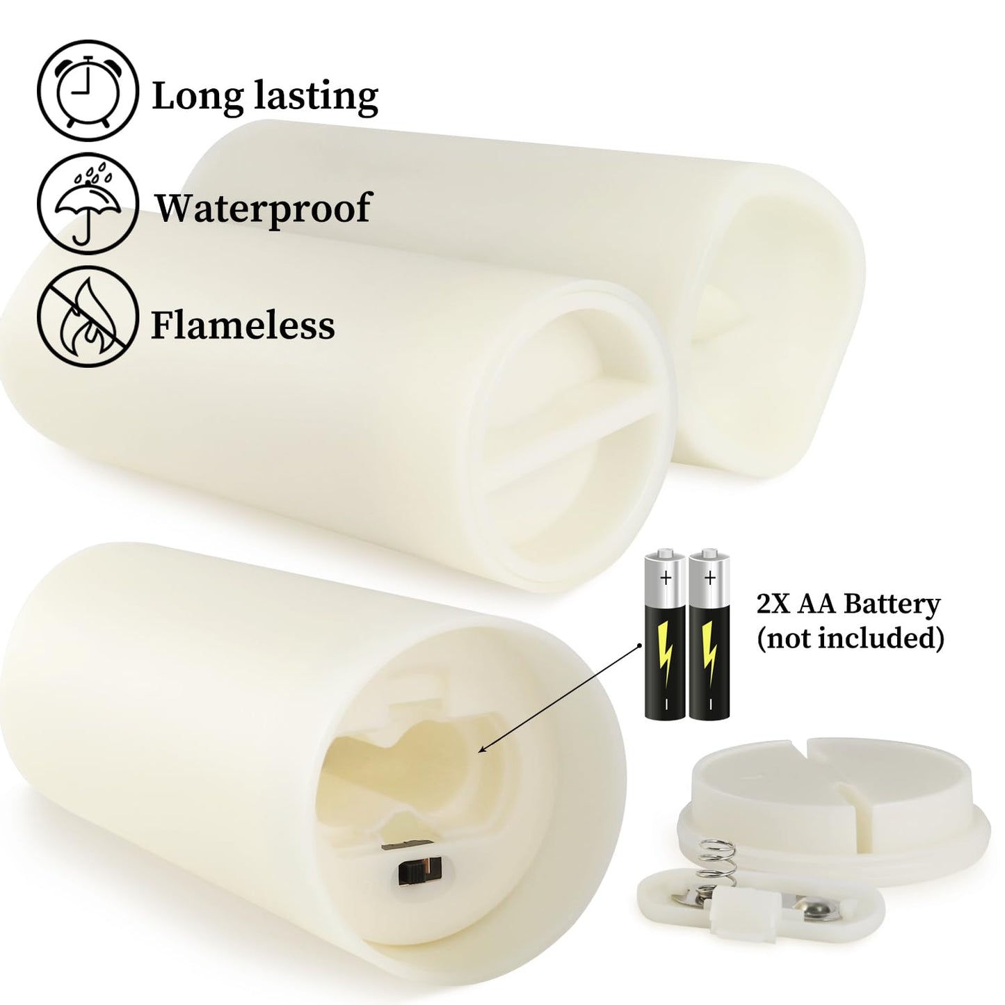 fclayvts 60-Pack LED Flameless Candles with Remote Control - Perfect for Parties, and Special Occasions (Three Sizes)