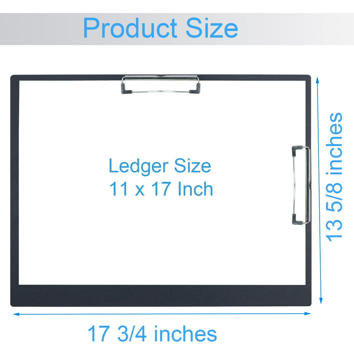 Acocony 11x17 clipboard Double Clip Extra Large Clipboard Low Profile Clip 11 x 17 Clipping Board Light Weight Not Fragile Plastic Black Pack of 1