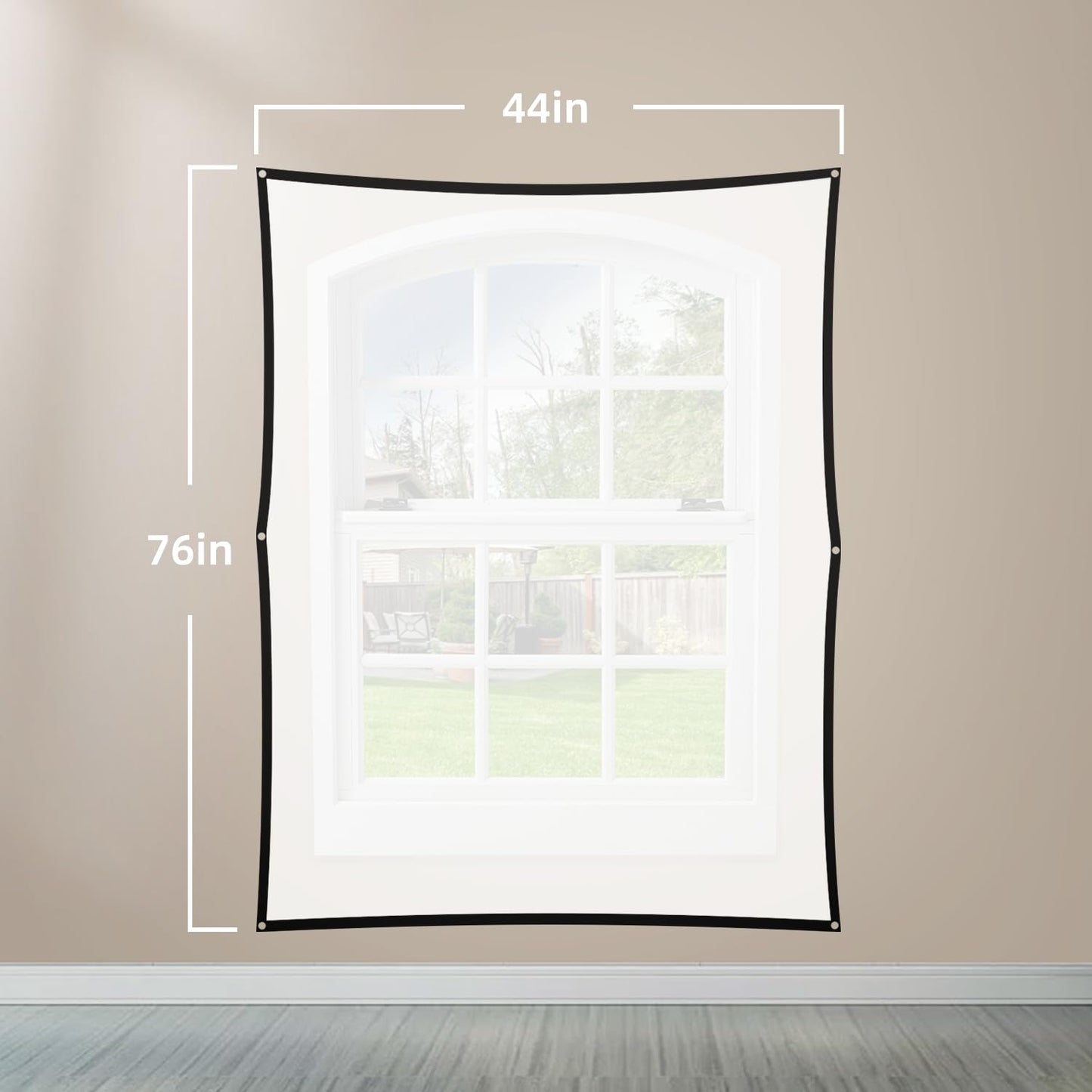 44" x 76" Holographic Rear Projection Screen, with Mounting Foldable and Portable Anti Crease Indoor Projection Double Sided Video Projector Screen, for Projecting Christmas Movie Videos, Film Night