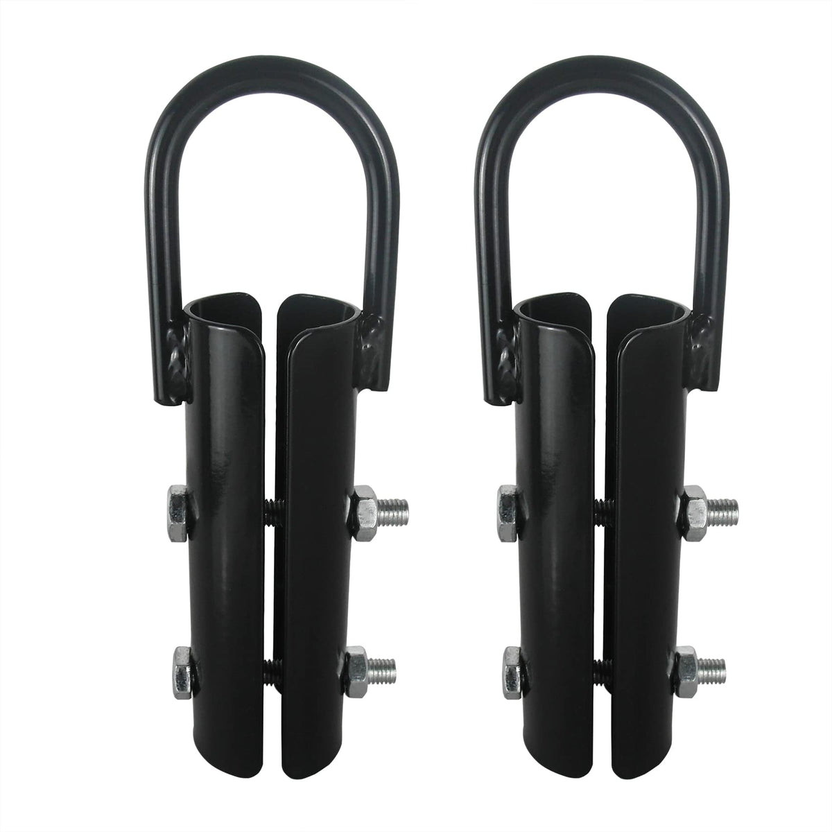 Vehcarc 2 Sets Climbing Rope Clamp, 1½",1.5” Battle Rope Attachment Hook Accessories, Rope Clasp for Rope Climb, Climbing Training Garage Home Gym Workout Fitness Strength Training (1.5" 2PCS Black)