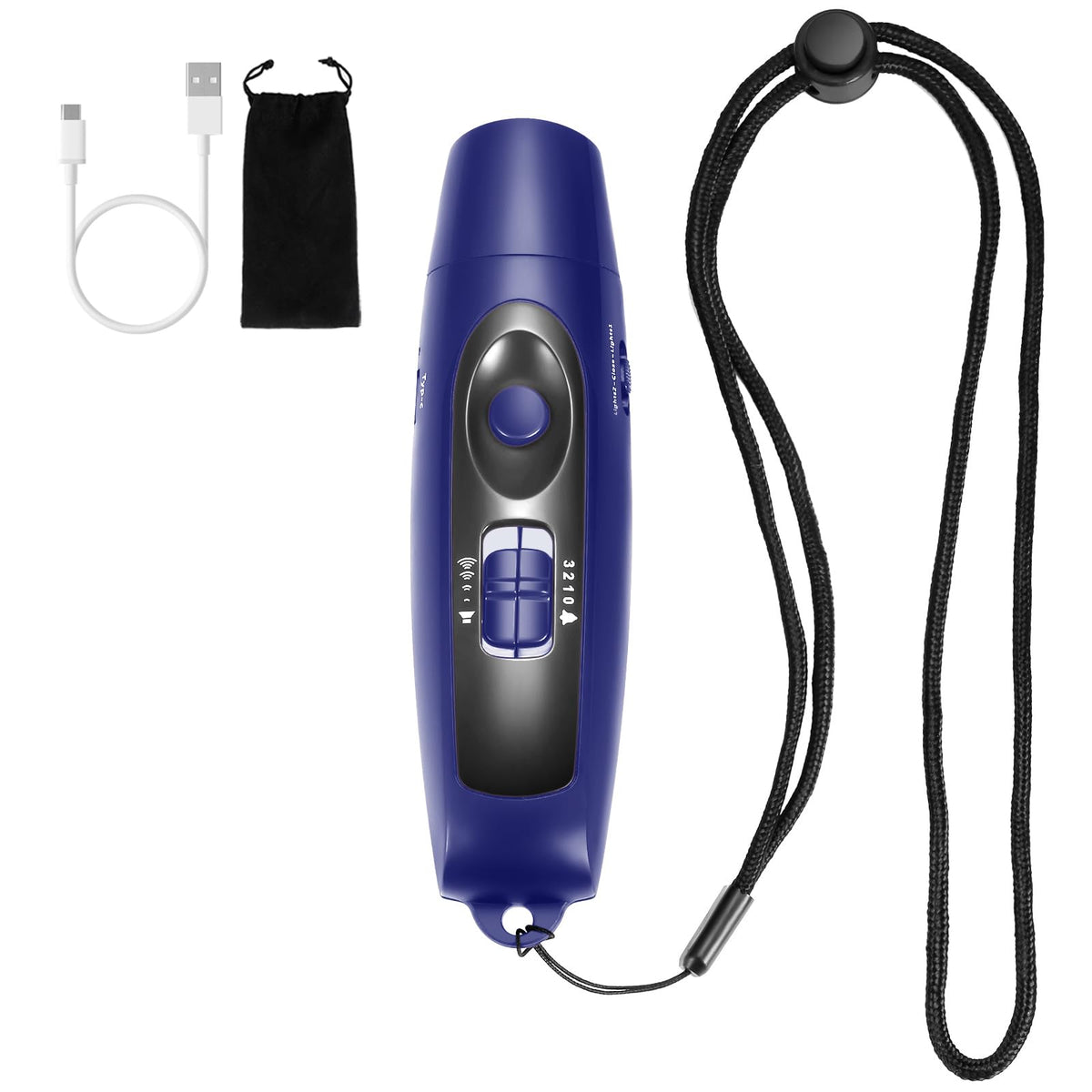 Electronic Whistle Rechargeable for Referees Coaches Teachers Electric Whistle Handheld Whistles with USB Charging for Outdoor Sports Games Emergency Whistle with Lanyard 4 Tones High Volume, Blue