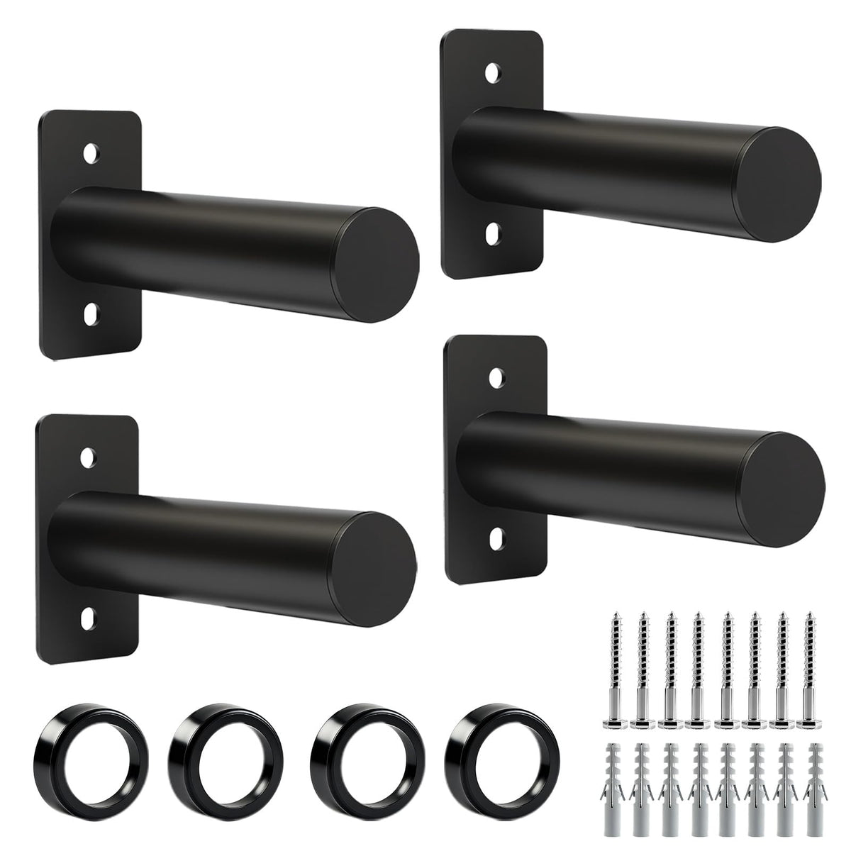 CAELUM Weight Plate Holder, Wall Mounted Weight Rack for 2-Inch Olympic Plates, Heavy Duty Alloy Steel Plate Holder, Max Weight Capacity 330lb, Space-Saving Storage Stand for Home Gym Organization