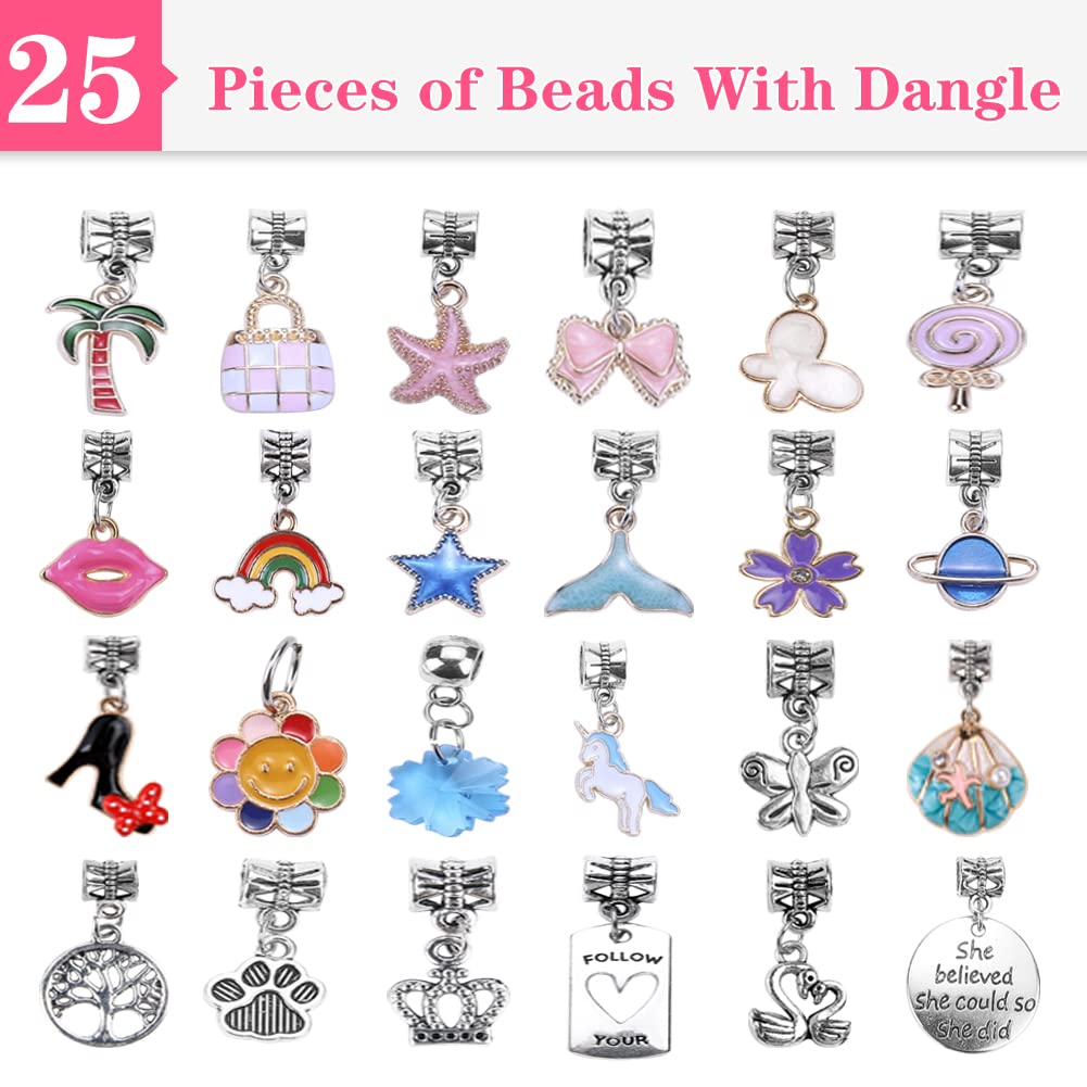 VICTLOV Charm Bracelet Making Kit, DIY Craft for Girls, Unicorn/Mermaid Crafts Gifts Set for Arts and Crafts for Girls Teens Ages 5-12