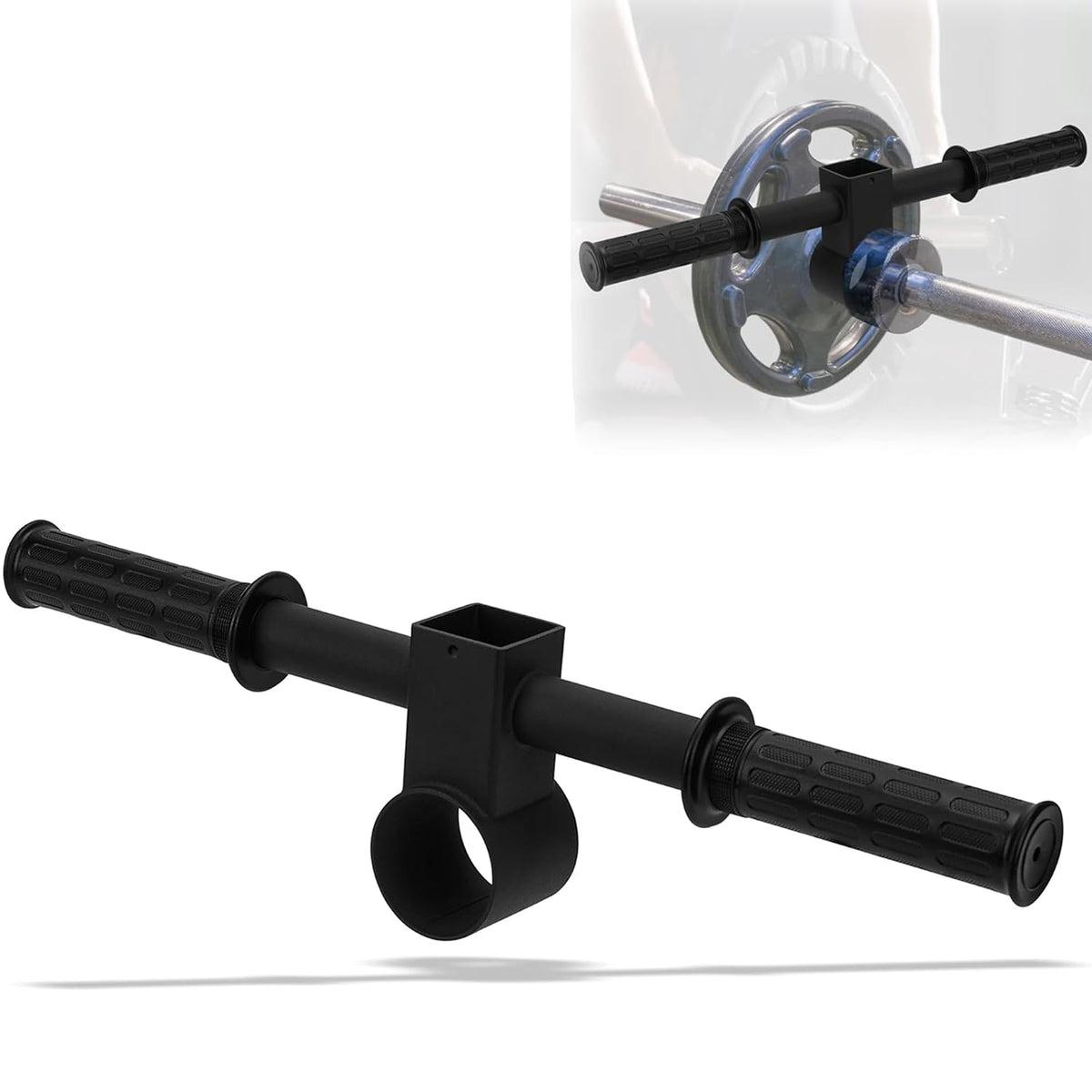 YZZHAJ T Bar Row Barbell Handle, T Bar Landmine Handle Attachment for Olympic Barbell Bar, Landmine Handle T Row Attachment with Rubber Grip Fits 2inch Strength Training Bars