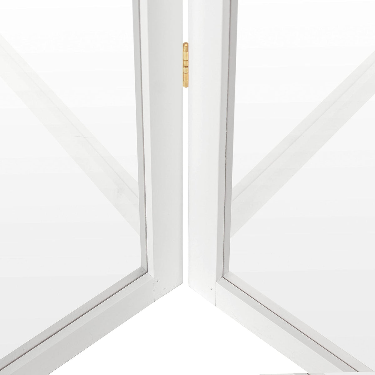 4 ft. Short Clear Plastic Partition White 3 Panel