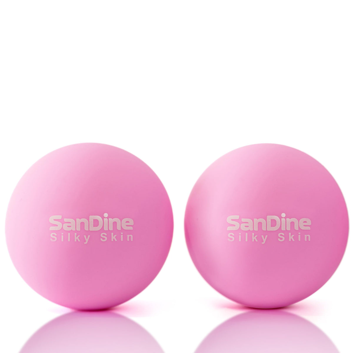 Lacrosse Massage Balls for Deep Tissue Massage - Release Tension Relieve Muscle Soreness Improve Flexibility - Ideal for Myofascial Release Trigger Point Therapy - 2Pack Yoga Balls by Sandine (Pink)
