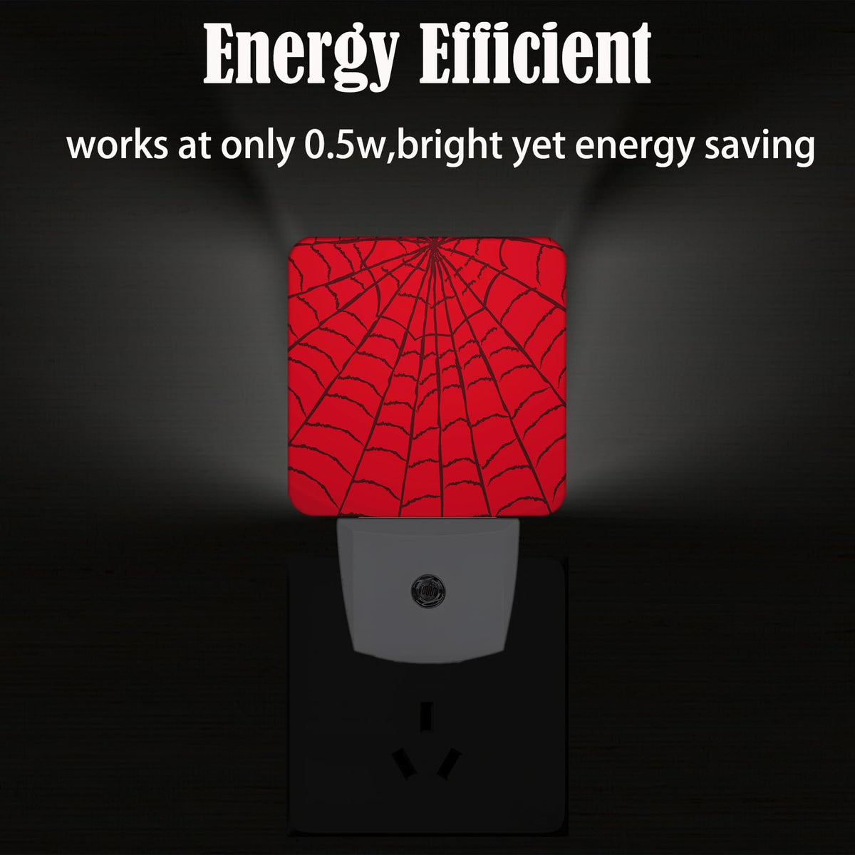 FSHVQKD Red Spider Web Night Light,Plug Into Wall Decor for Stairway,Hallway,Kitchen,Dusk to Dawn Sensor Nightlights for Boys/Girls/Women/Men Room Gifts