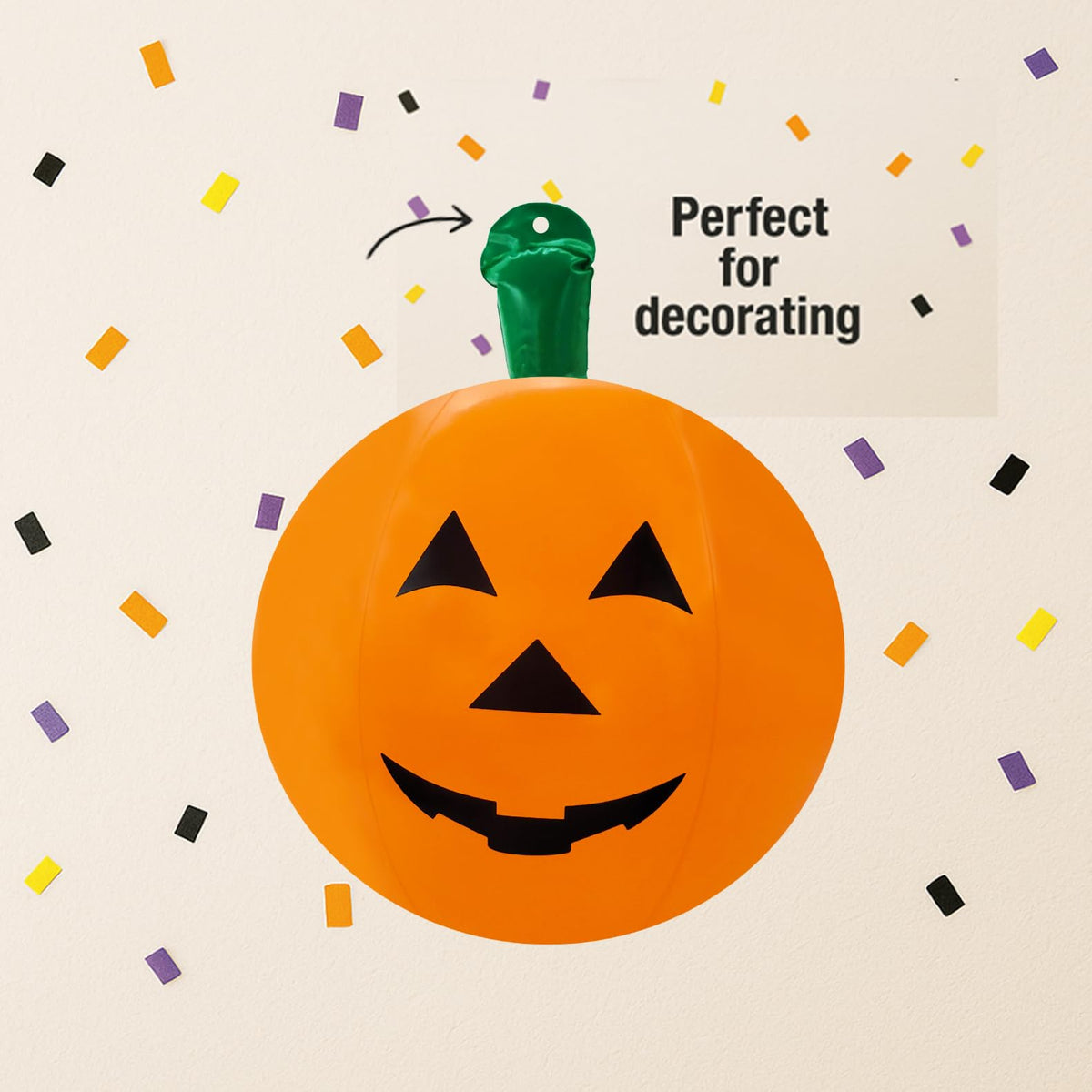 The Dreidel Company 6 Halloween Pumpkin Beach Balls Inflatable Decorations, 16" Tall 6-Pack Halloween Pumpkin Decor