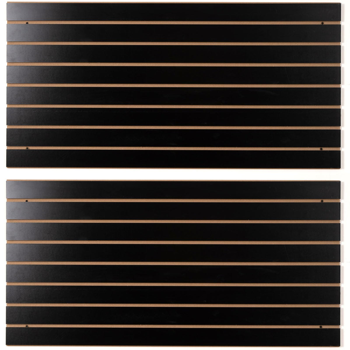 FRAYSCENT Slat Wall Paneling for Retail Display 2 Pack 4'x2', Black MDF Slatwall Panel for Garage Organizer Shiplap Wall Paneling,Slat Board Garage Slatted Storage Systems, Easy Install