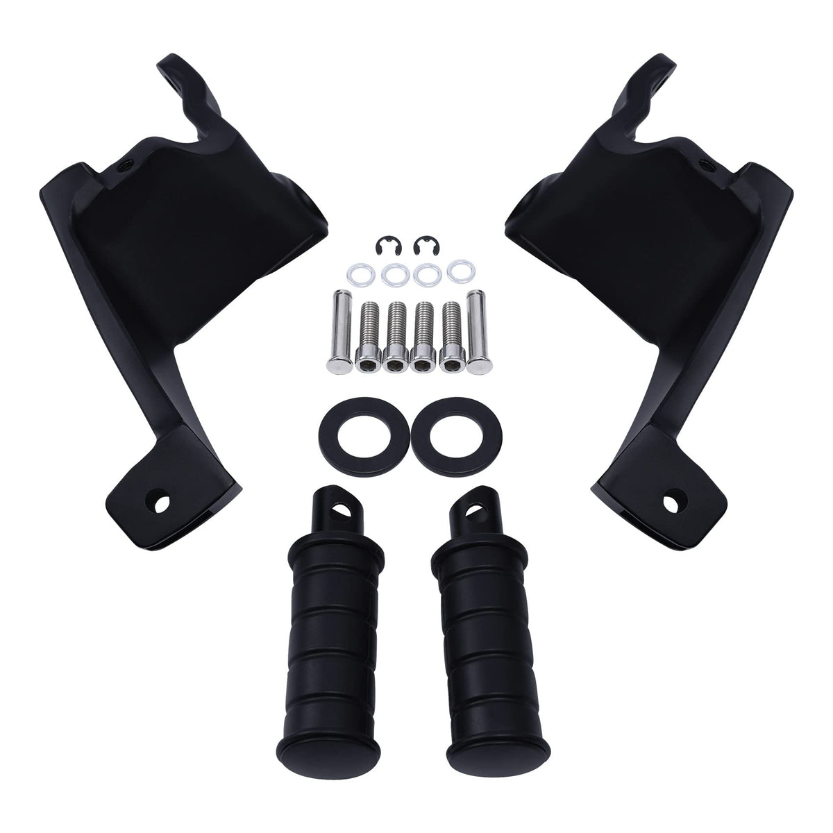 TCT-MOTORPARTS Passenger Pegs Pedal Footpegs Rests Mount Fit for Boardwalk High ball Victory Vegas Gunner Highball Kingpin Boardwalk Black 2008 13 17 16