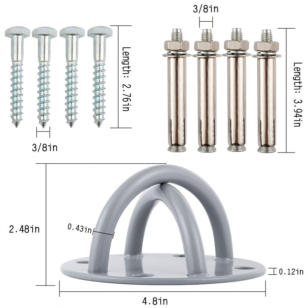 Wall Ceiling Mount Bracket for Gym & Home Suspension Straps Anchor for Olympic Rings Fitness Training Yoga Swing Battle Ropes Resistance Band & Boxing Equipment