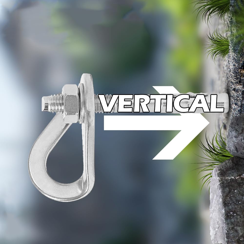 YERGOFE Climbing Holds Anchor Set - 1 PCS - Stainless Steel Bolt Hanger and Bolt Heavy Duty Climbing Holds Weight 2500KG for Indoor Outdoor Climb Train (1, 12MM)