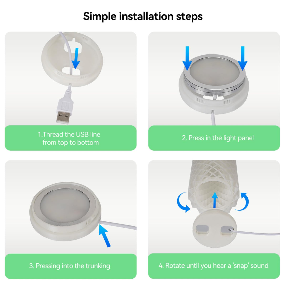 Cxydm led lamp kit 001 Compatible with Bambu Lap H2D/A1/A1mini/P1S/P1P/X1C Light kit, Three Colors with Power-Off Color Memory, Makerworld‘s 3D Printed DIY Light Models, 5V USB Powered, 2Pack+Charger