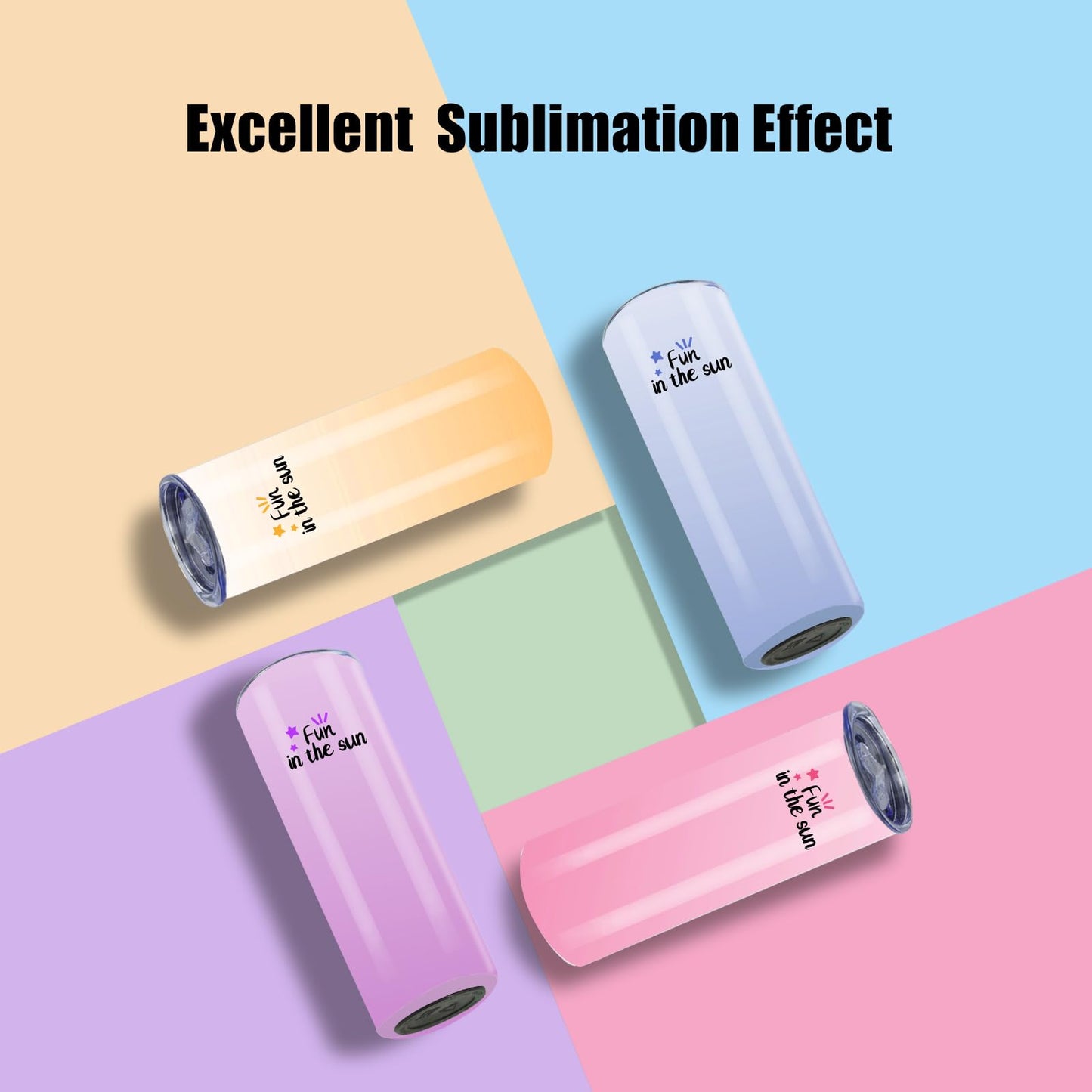 MICLAXYS Sublimation Tumblers Bulk, 20OZ Sublimation Tumbler Blank, Skinny Straight Stainless (4, 20OZ)