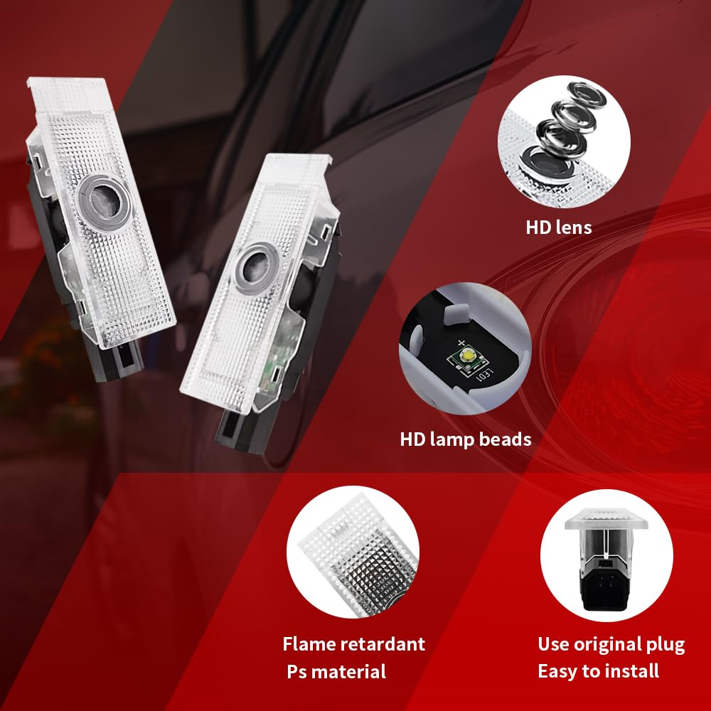BuJinZeTui 2PCS LED Door Lights Logo for Challenger 2015-Present, Ghost Shadow Projection Light, Color 01