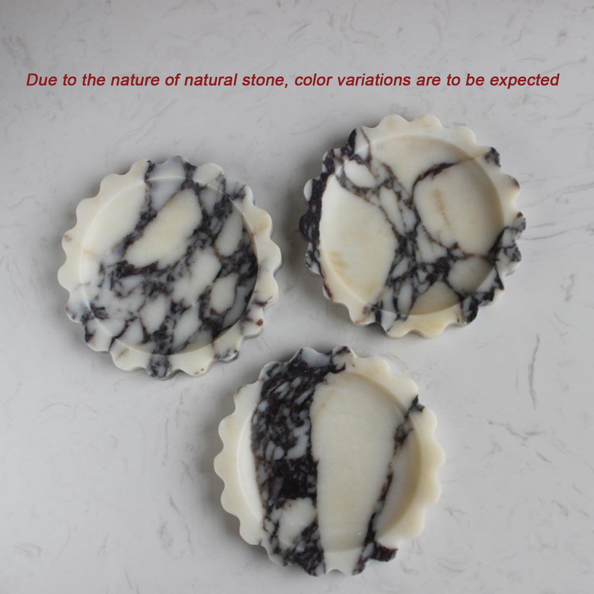 Natural Small Calacatta Viola Marble Scallop Edge Tray 6.3", Marble Jewelry Dish, Trinket Tray for Women Gift