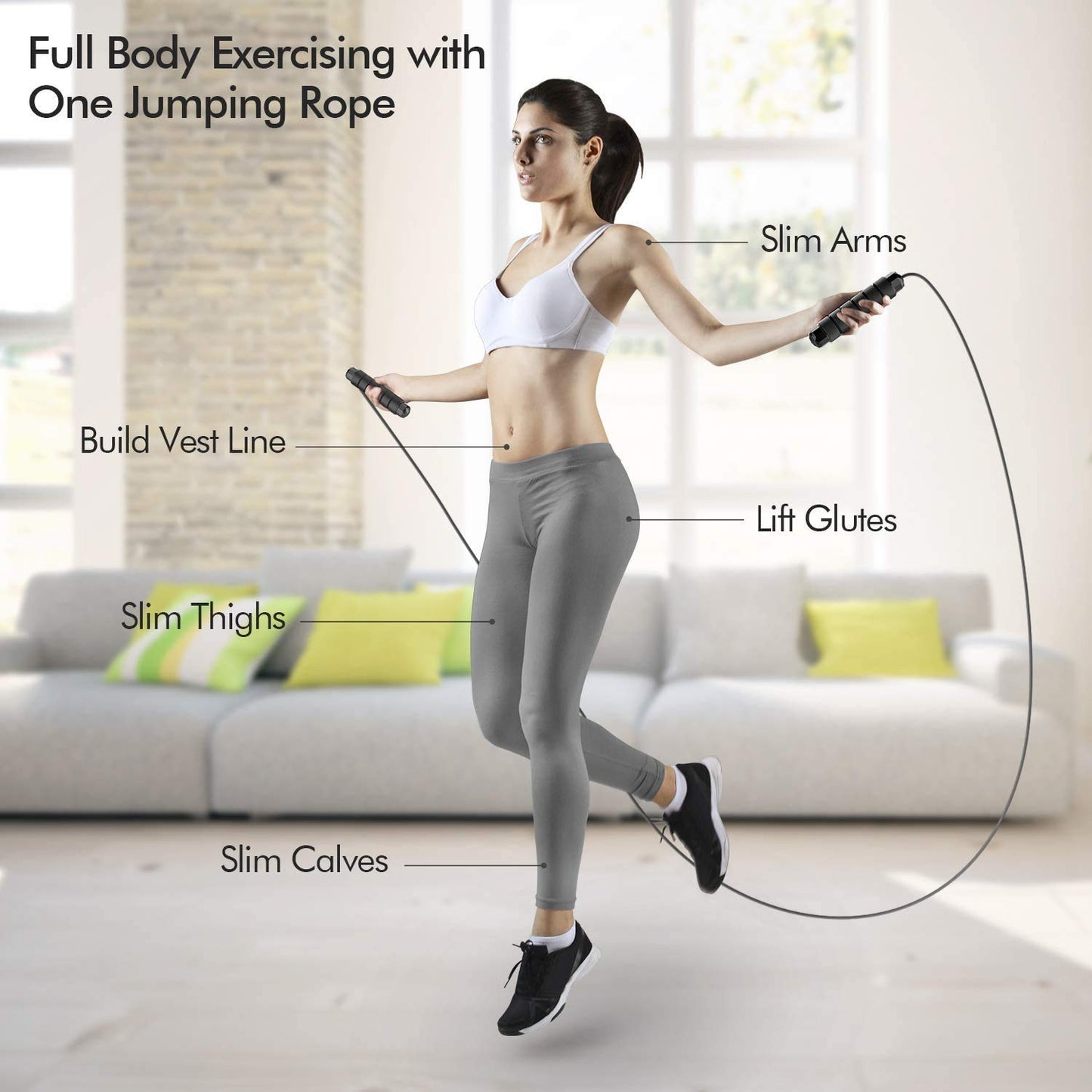 UJEFF Jump Rope, Tangle-Free Rapid Speed Jumping Rope Cable with Ball Bearings for Women, Men, and Kids, Adjustable Steel Jump Rope Workout with Foam Handles for Fitness, Home Exercise & Slim Body