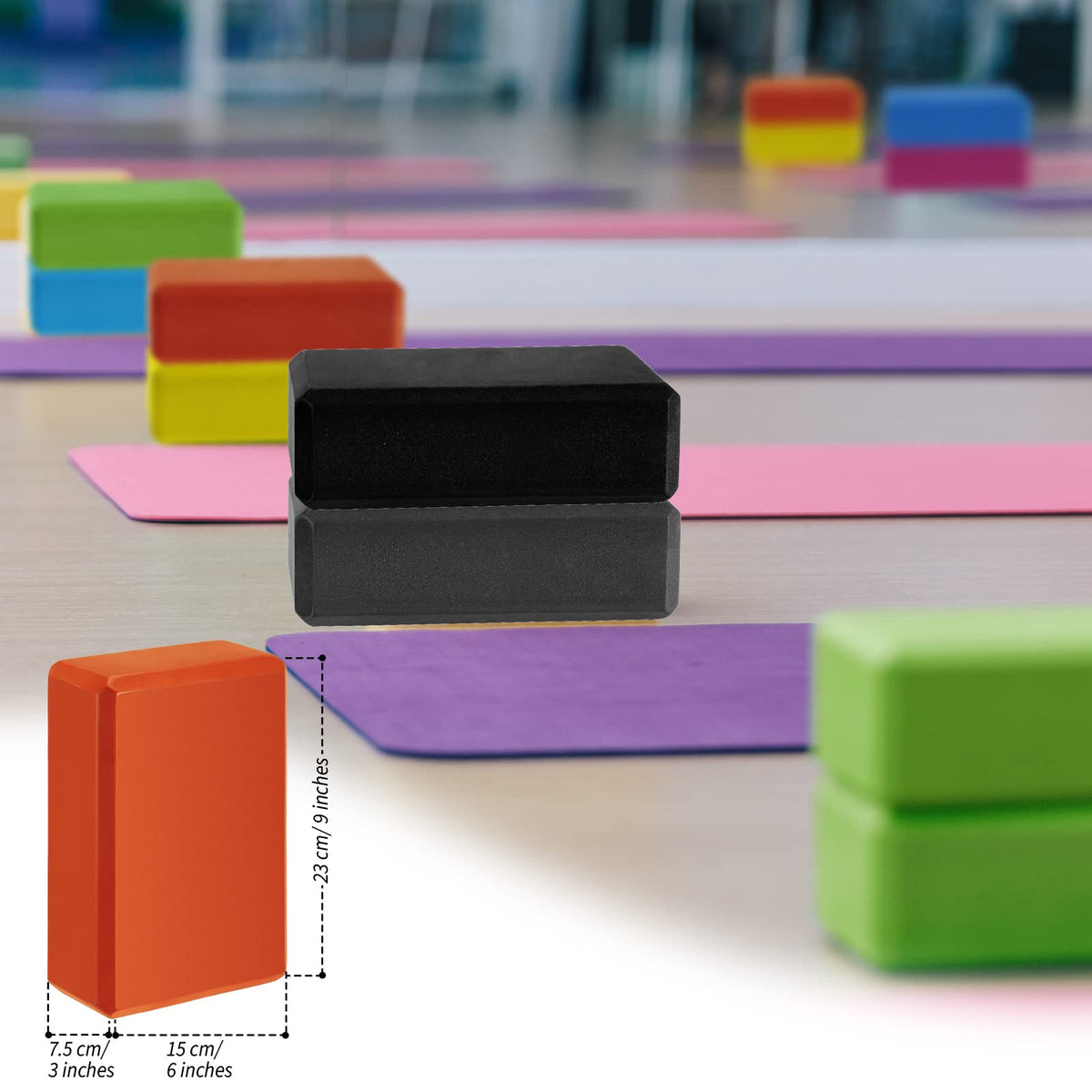 20 Pcs Foam EVA Yoga Blocks Lightweight Yoga Bricks Non Slip Supportive Foam Blocks Prop Accessories for, Pilates, Stretching and Meditation, Women Men Yogi Beginners (Multicolor)