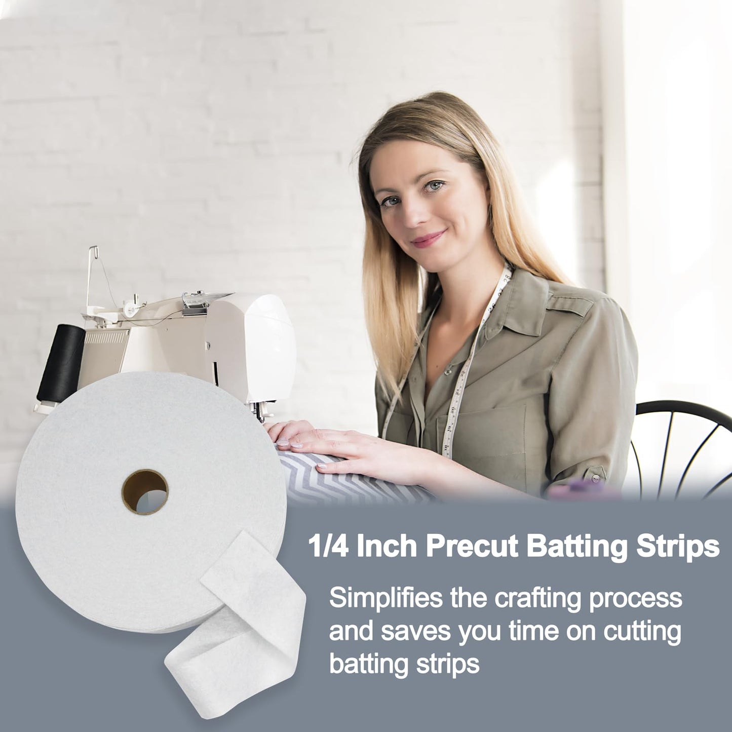 HexaHive 2 1/4 Inch Jelly Batting Roll Strips for Rugs Total 150 Yards, 3 Rolls Polyester Blend Batting on a Roll for Quilting, Throw Rugs, Fabric Tube Maker Needle Punched Maker Tool