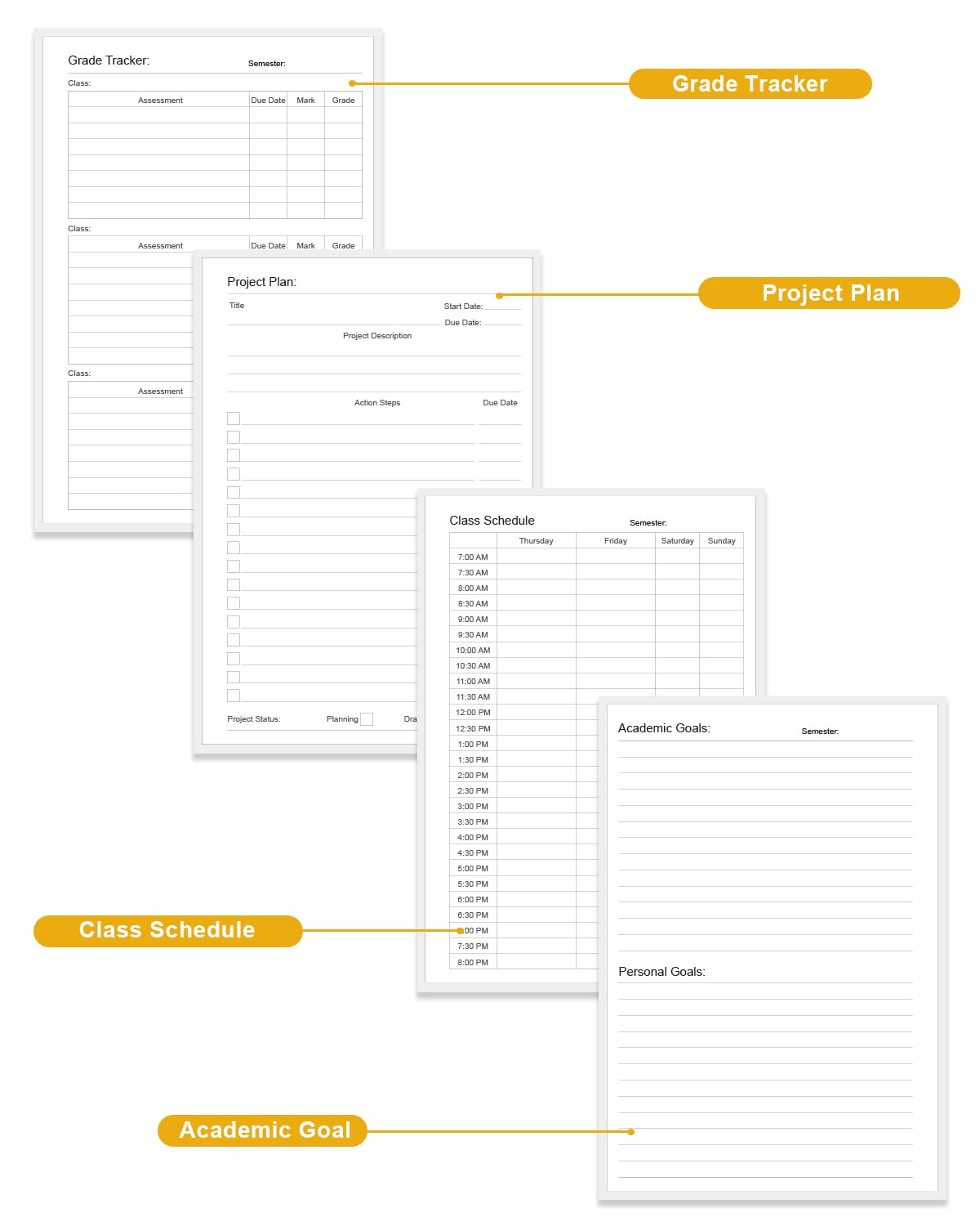 Academic Planner for 2026-2027 or Anytime – 5.8" x 8.5" Undated Weekly Student Planner For Homeschool, High School, College & Nursing Students, 200 Pages, Colorful Large Flower