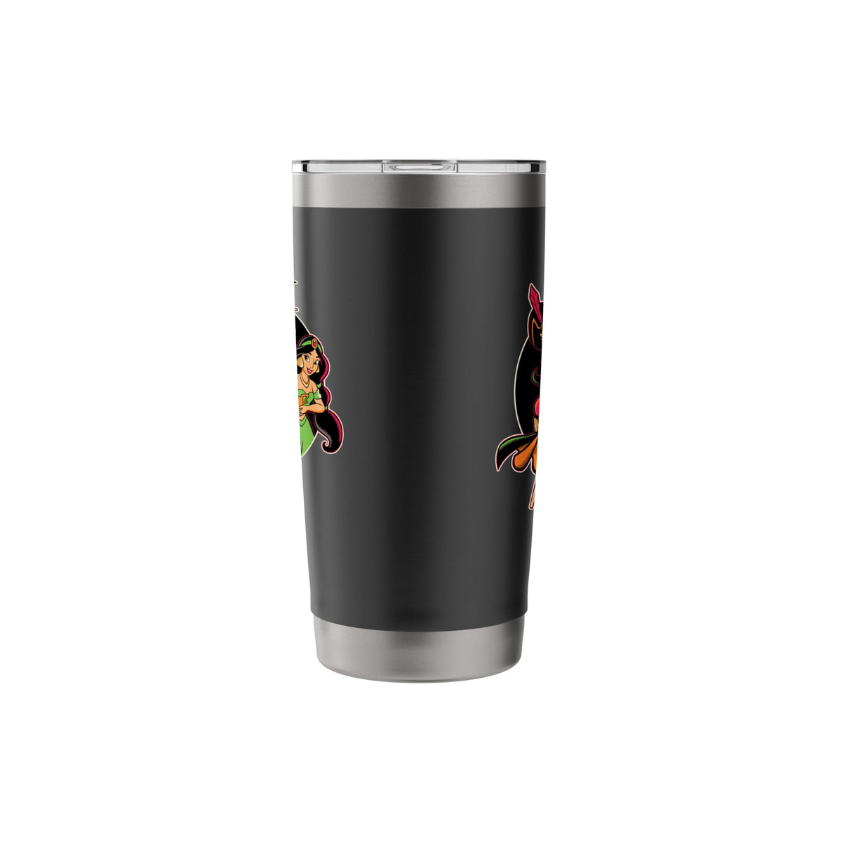 Disney Princess Jasmine and Jafar Aladdin Halloween Bats Stainless Steel Insulated Tumbler