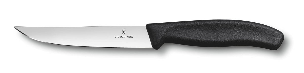Victorinox 6.7903.12 Swiss Classic Gourmet Steak Knife Ideal for Slicing a Wide Variety of Steak Cuts Straight Blade in Black, 4.7 inches