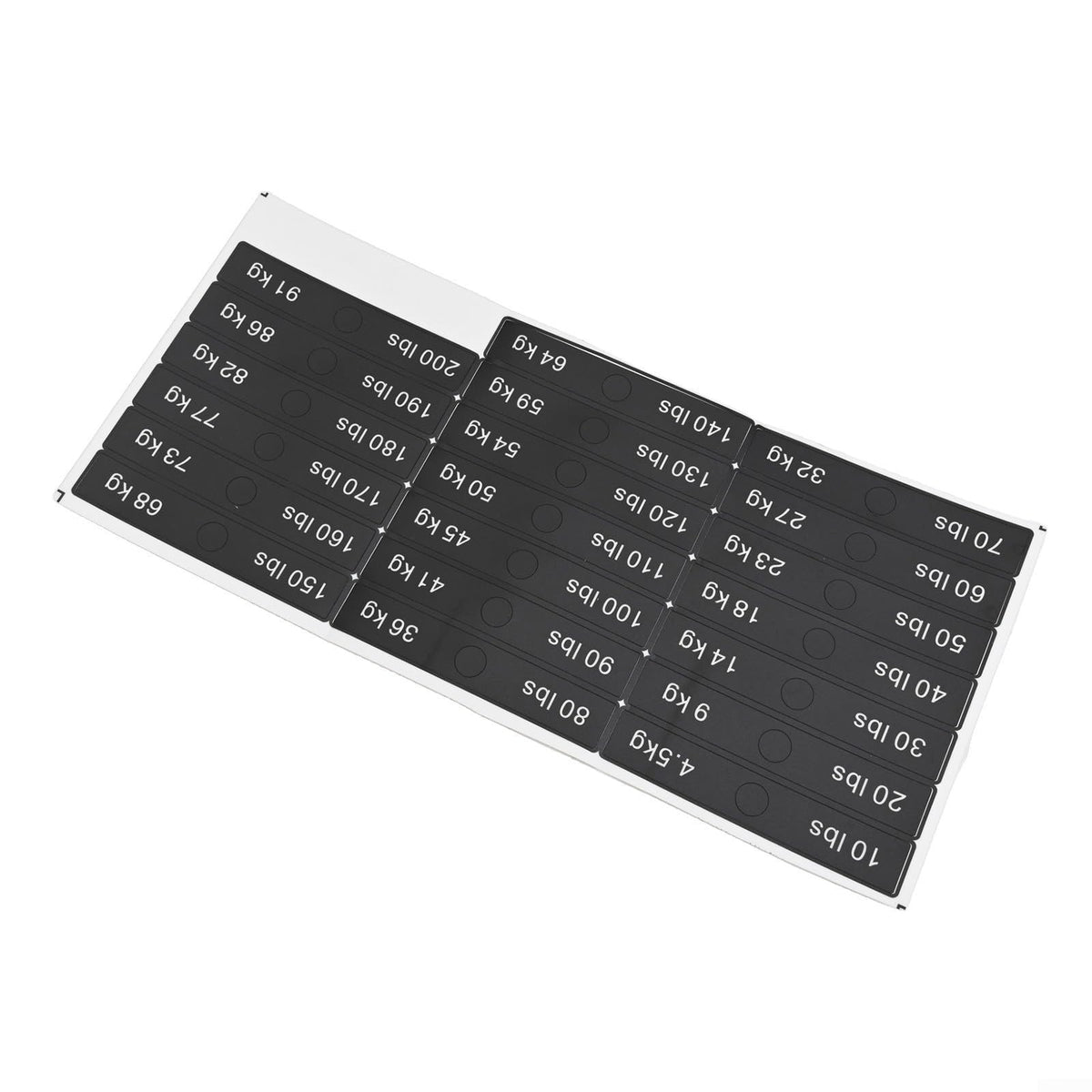 10LB-340LB Fitness Equipment Weight Stickers, PP Labels for Gym Weight Stack Blocks, Quick Identification for Dumbbells Barbells and Cable Machines, Black(10LB-200LB)