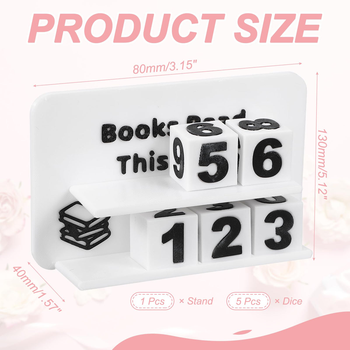 PATIKIL Books Read This Year Tracker, 3D Reading Challenge Counter Sign Library Bookshelf Decor Reading Challenge Number Up to 999 Books Gift for Reader Book Lovers Teachers, White