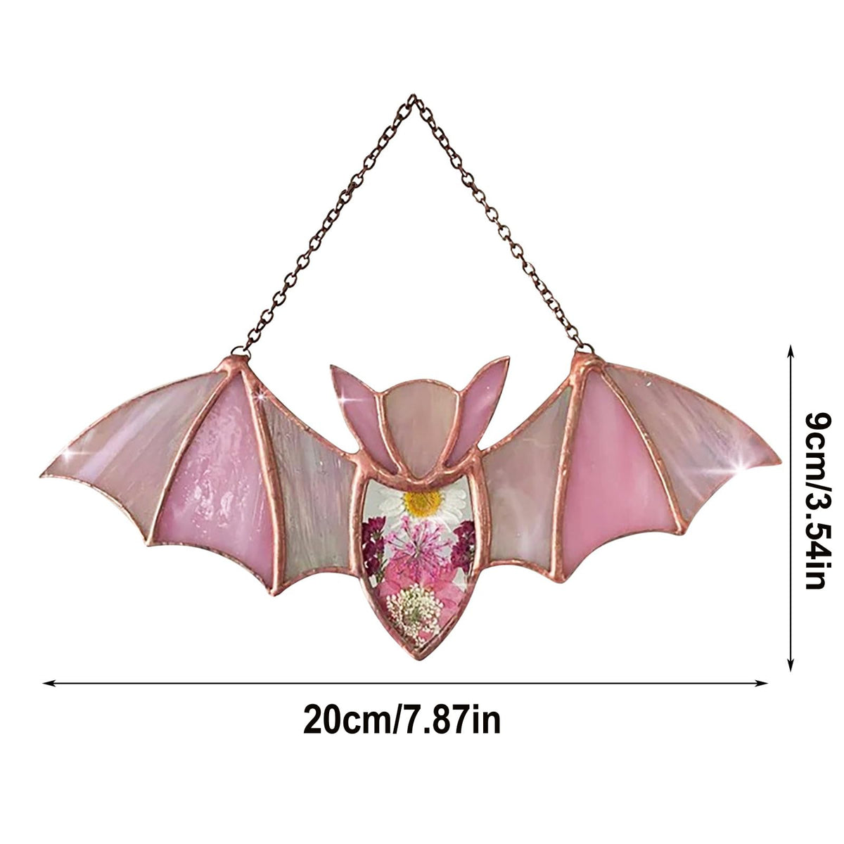 BDHRKTE Bat Decoration Window Hanging Suncatcher,Stained Glass Window Hanging, Handmade Translucent Decorative Art, Halloween Home Decor